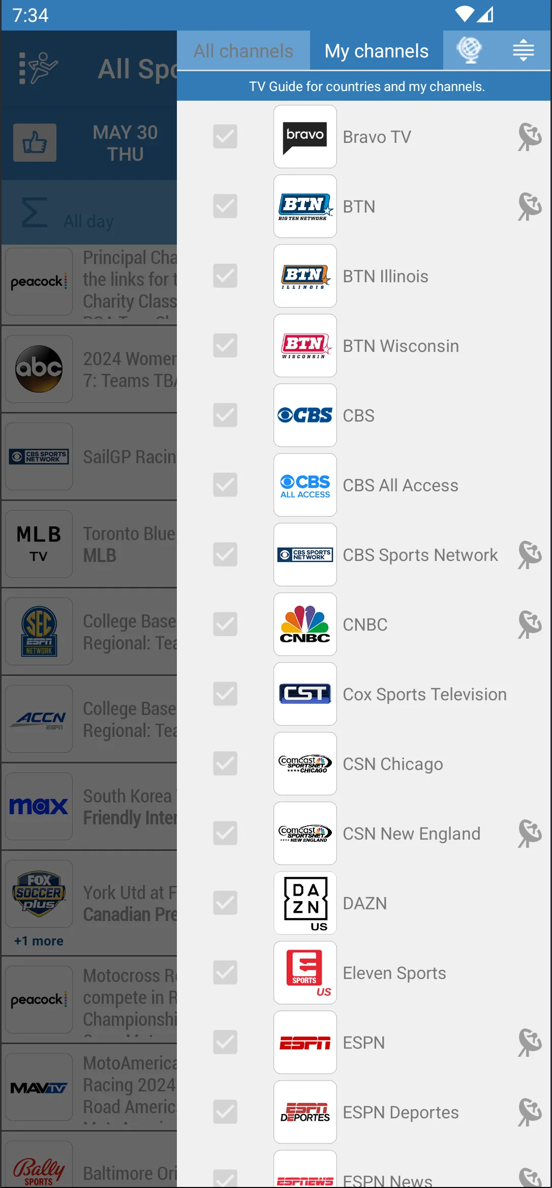 Live Sports TV Listings Guide | Indus Appstore | Screenshot