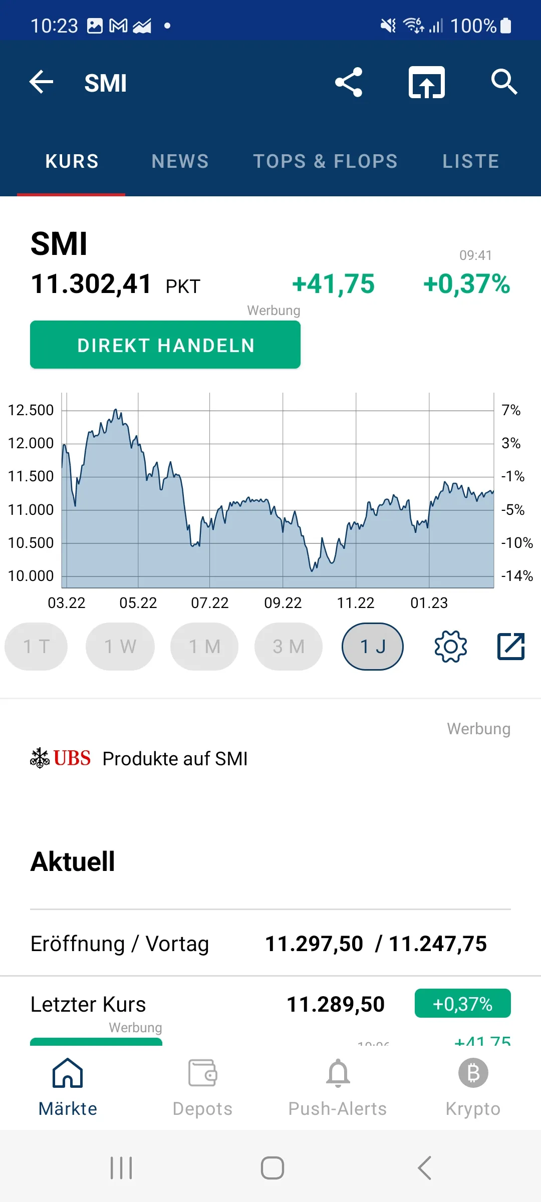 finanzen.ch Börse & Aktien | Indus Appstore | Screenshot