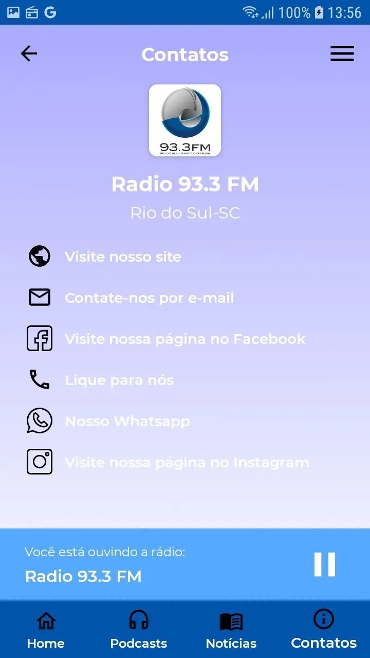 Rádio 93 FM Rio do Sul | Indus Appstore | Screenshot