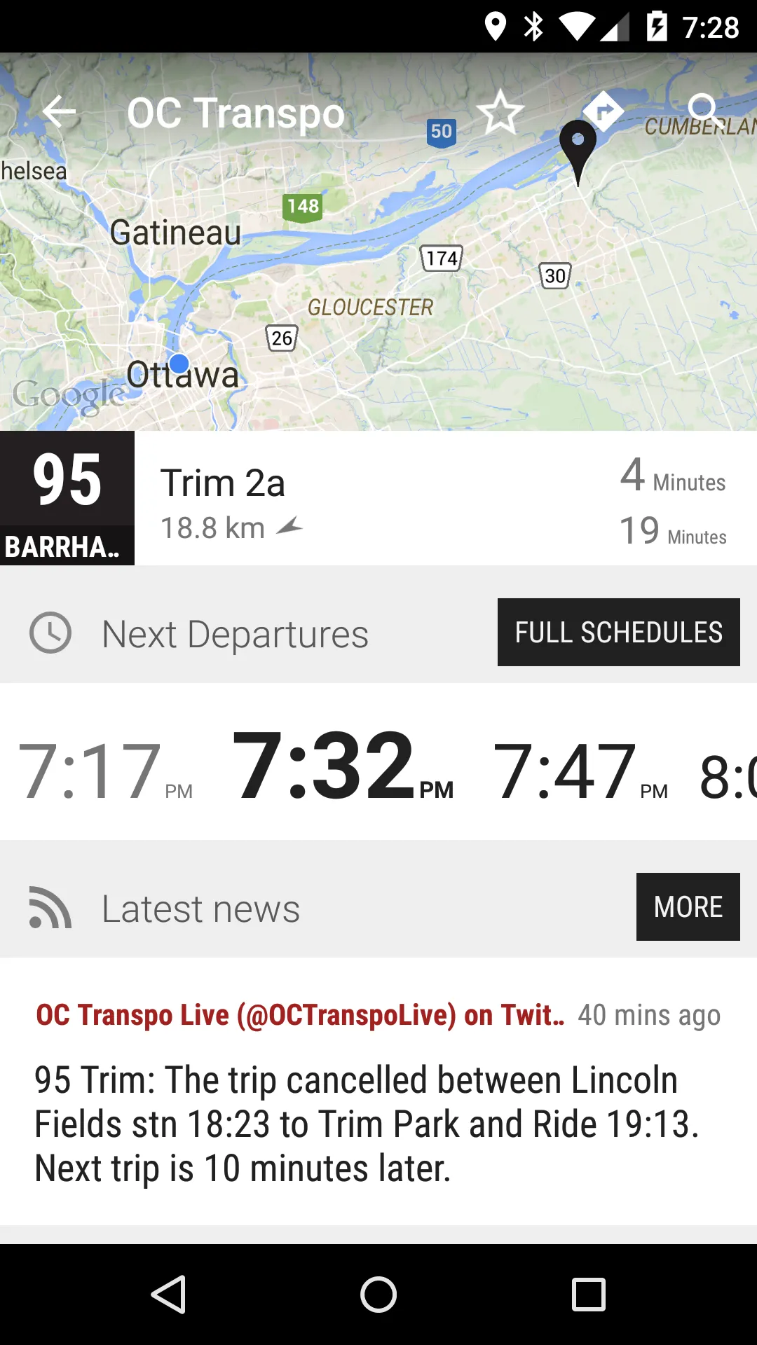 Ottawa OC Transpo Bus - MonTr… | Indus Appstore | Screenshot