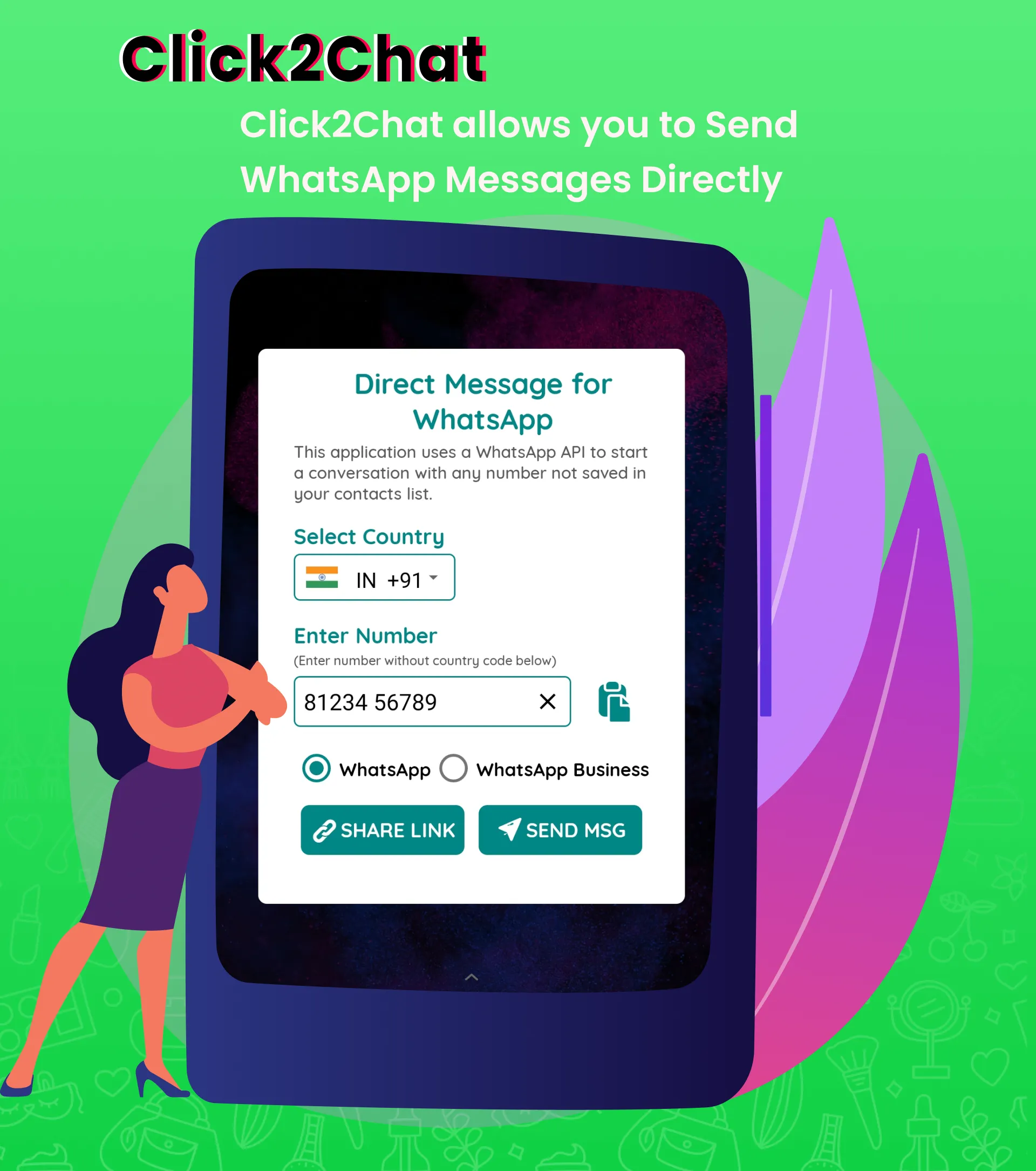 Click to Chat App | Indus Appstore | Screenshot