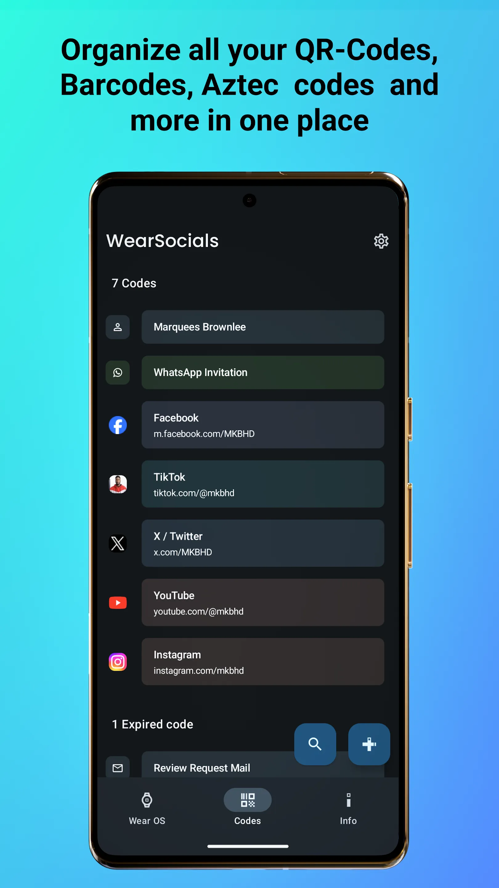 WearSocials - Code Wallet | Indus Appstore | Screenshot