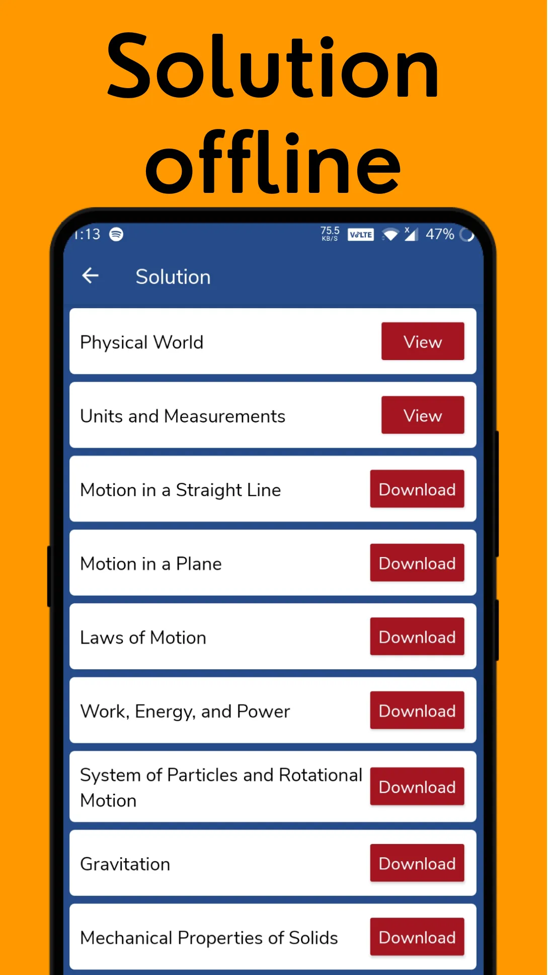 Class 11 Physics Solutions ++ | Indus Appstore | Screenshot