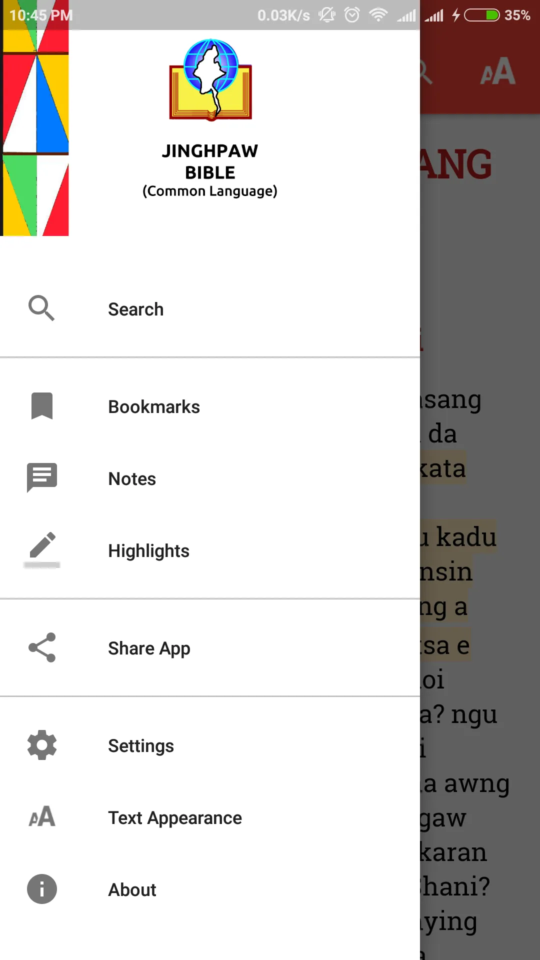 Jinghpaw Bible (CL) | Indus Appstore | Screenshot