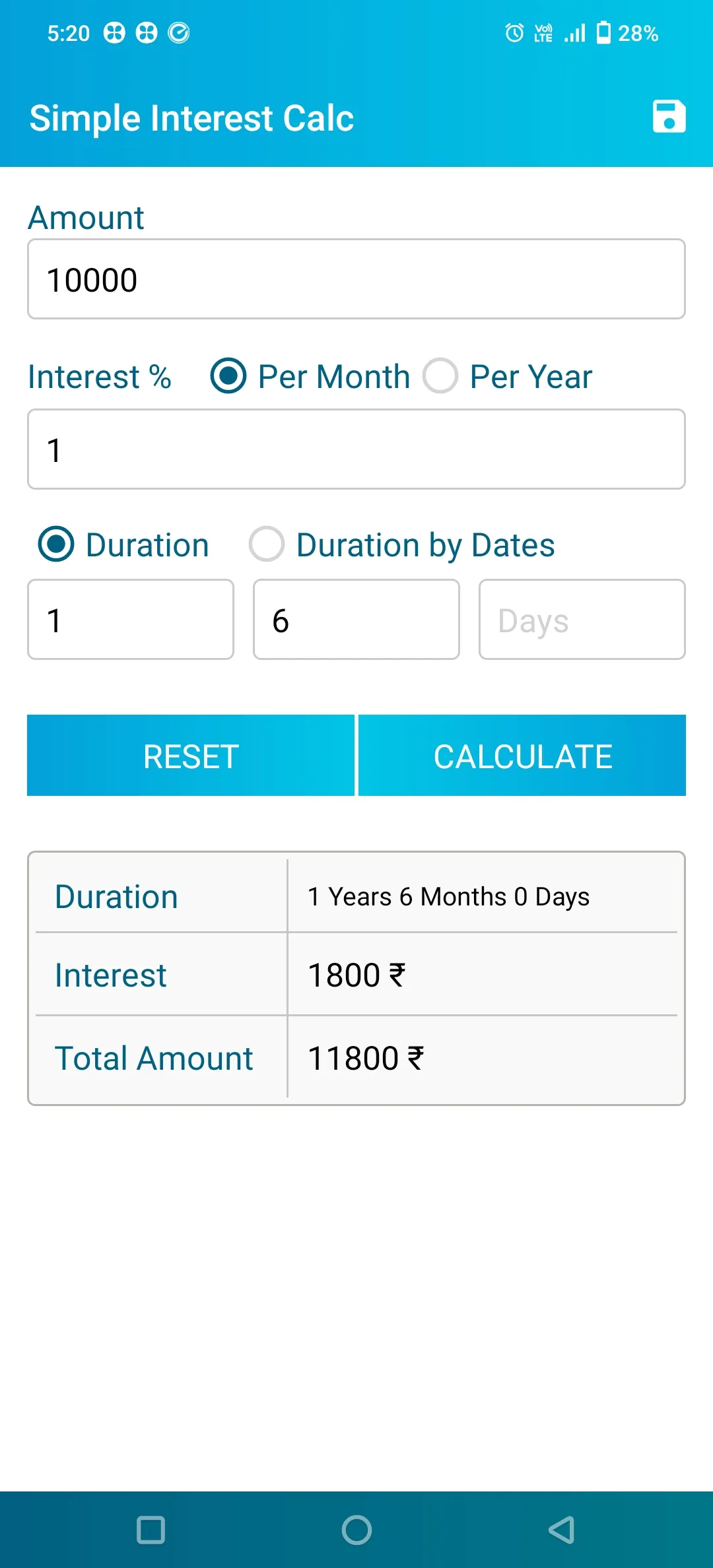 Interest Calculator | Indus Appstore | Screenshot