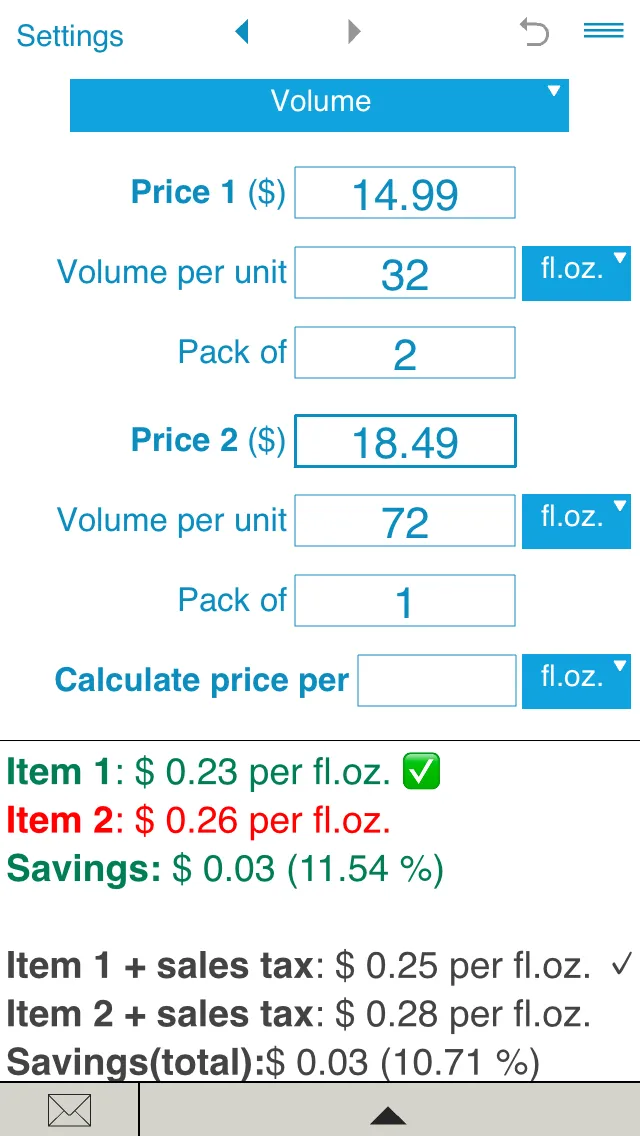 Unit Price Calculator | Indus Appstore | Screenshot