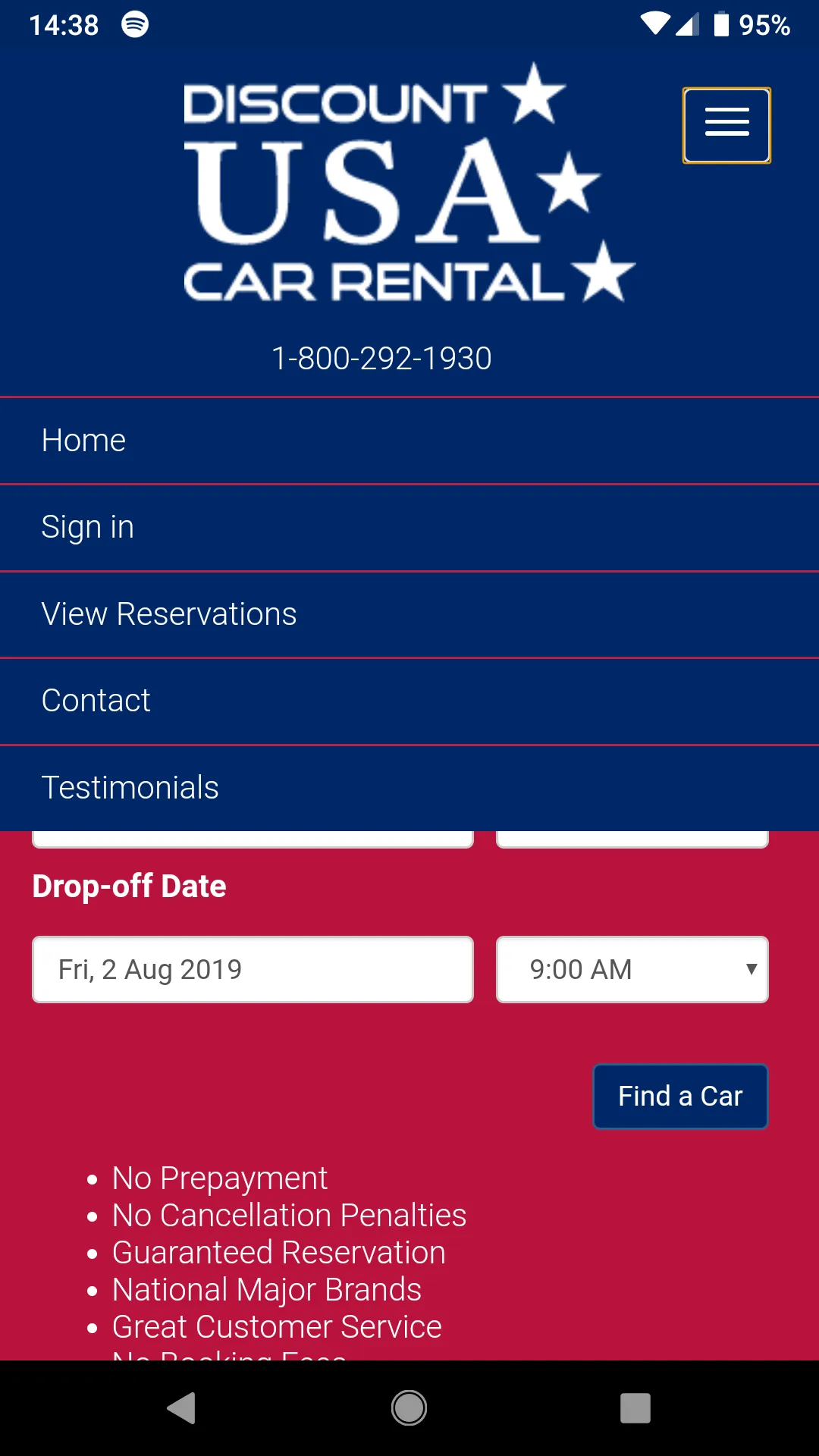 Discount USA Car Rental | Indus Appstore | Screenshot