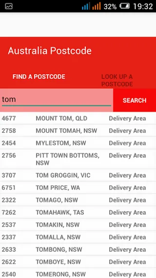 Australia Postcodes | Indus Appstore | Screenshot