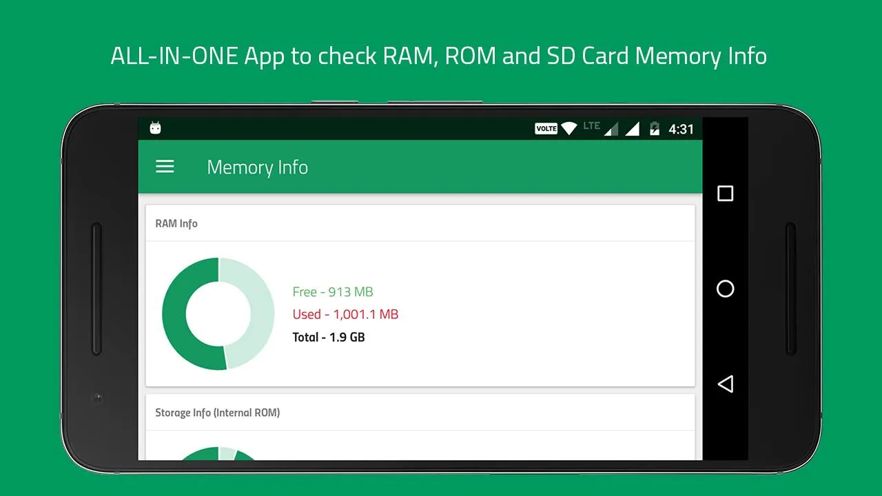 Memory Info (RAM, ROM Internal | Indus Appstore | Screenshot