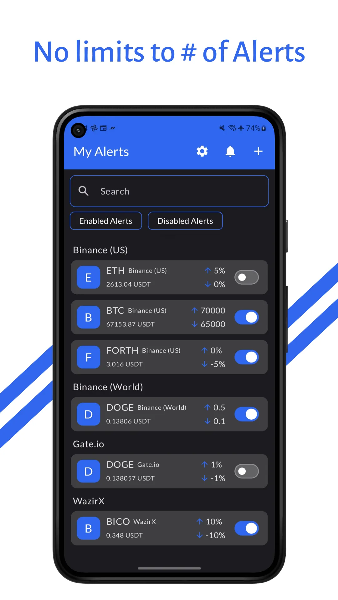 Crypto Price Alert(with Alarm) | Indus Appstore | Screenshot