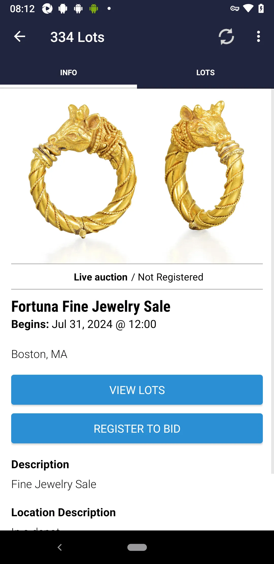 Fortuna Jewelry Watch Auction | Indus Appstore | Screenshot