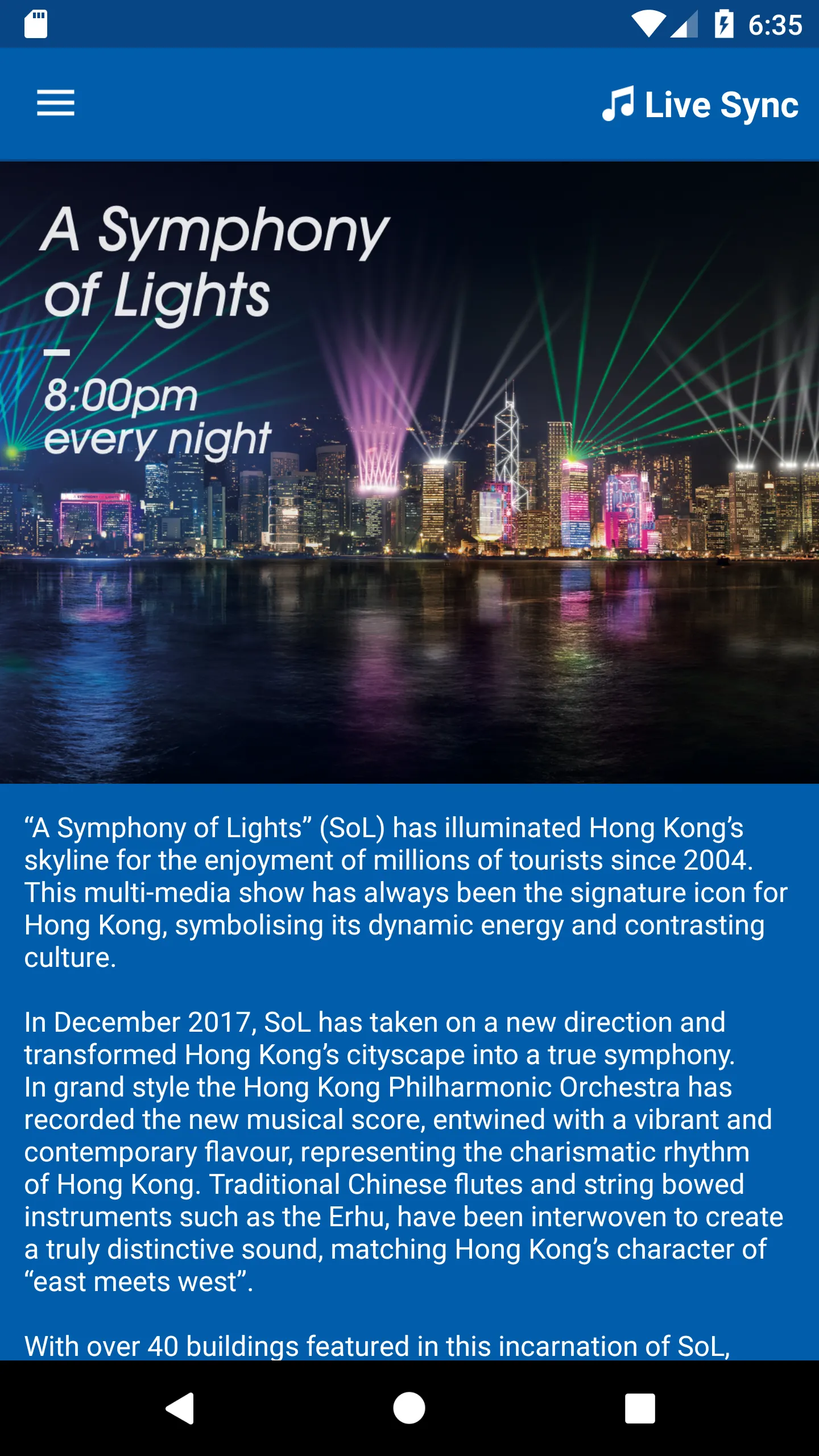 “A Symphony of Lights” - 幻彩詠香江 | Indus Appstore | Screenshot