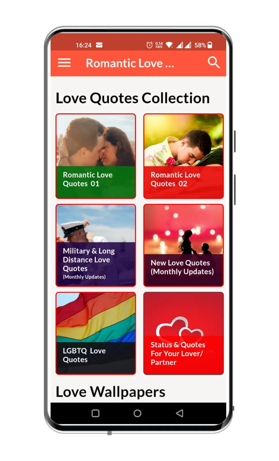 Romantic Love Quotes English | Indus Appstore | Screenshot