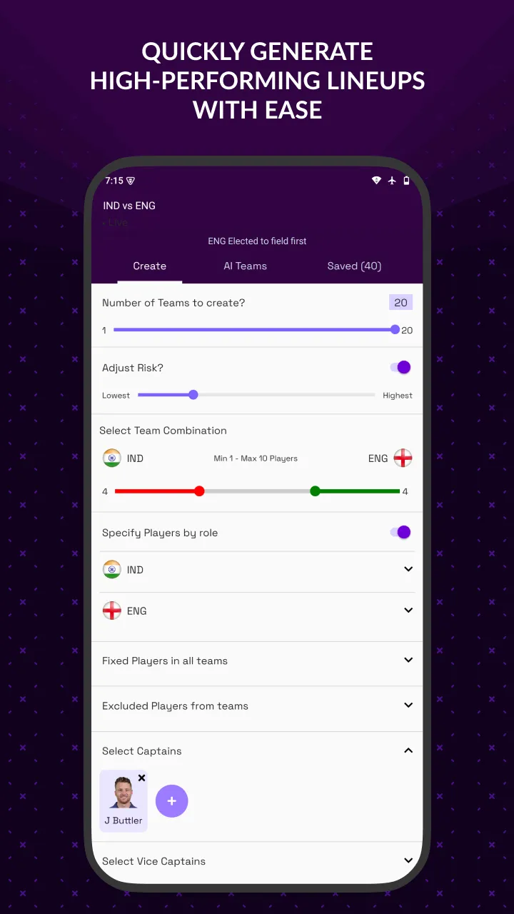 AI11: Fantasy Team Generator | Indus Appstore | Screenshot