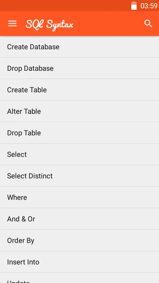 SQL Syntax | Indus Appstore | Screenshot