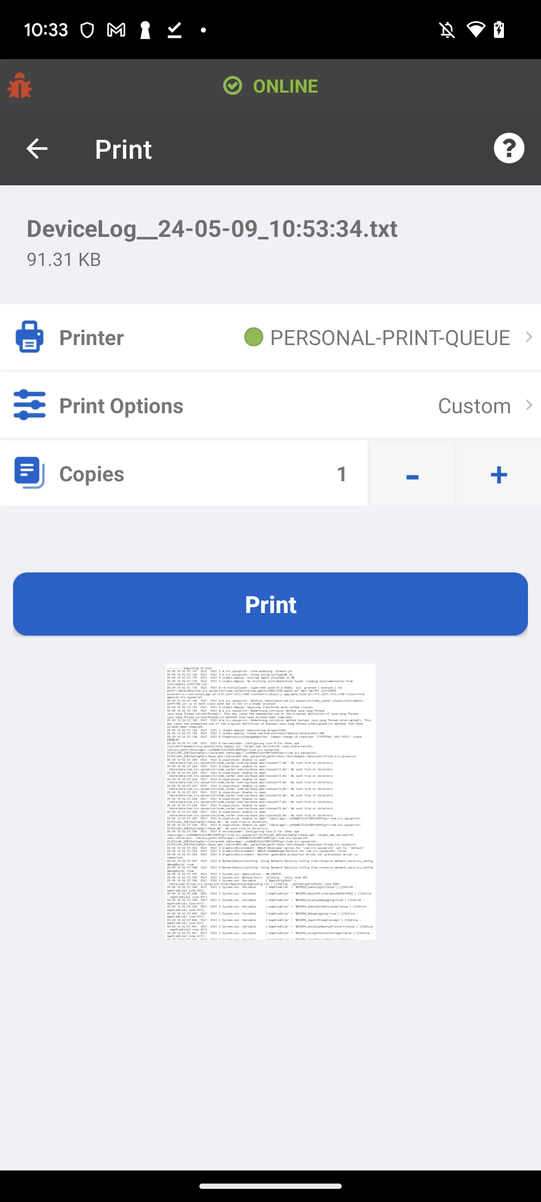 VPSX Print | Indus Appstore | Screenshot