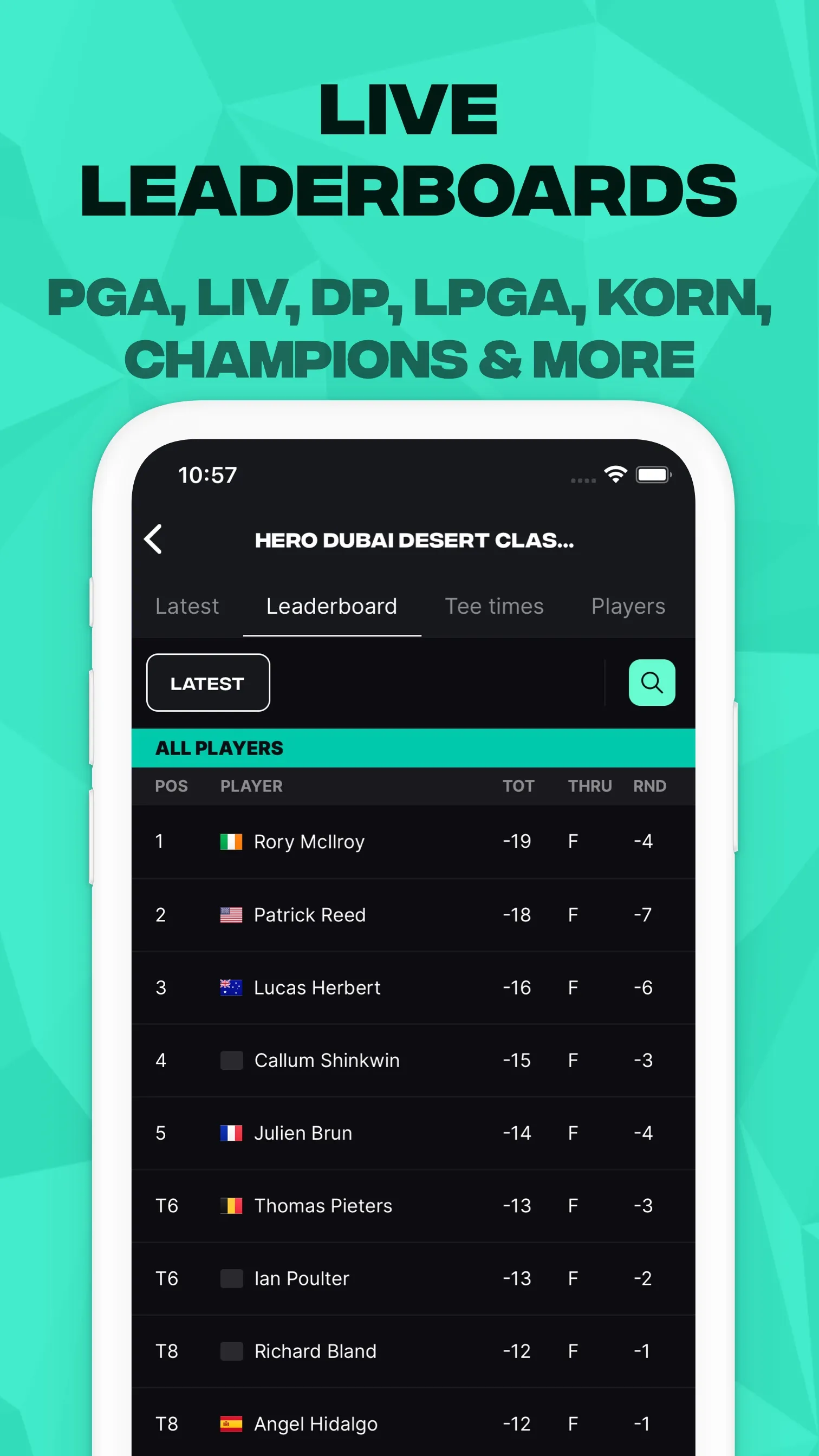 GLF: Golf Live Scores & News | Indus Appstore | Screenshot