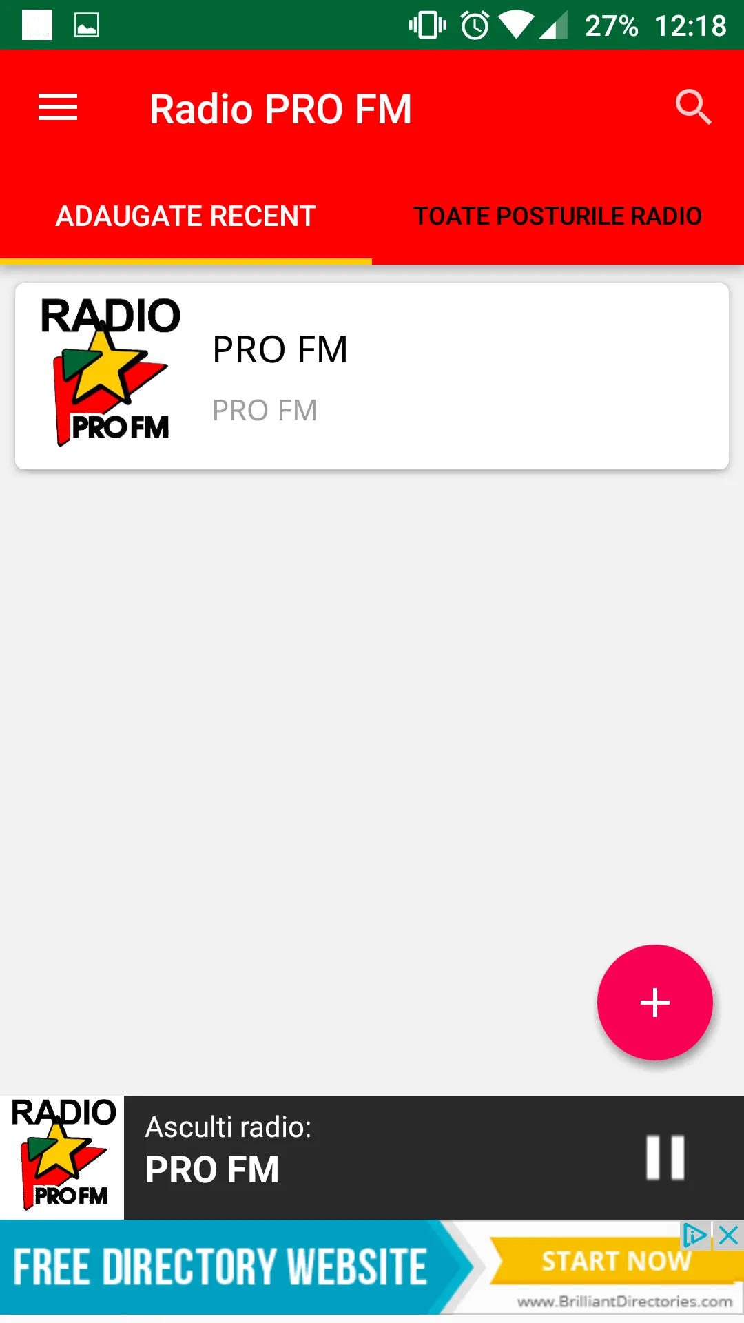 Radio PRO FM Romania | Indus Appstore | Screenshot