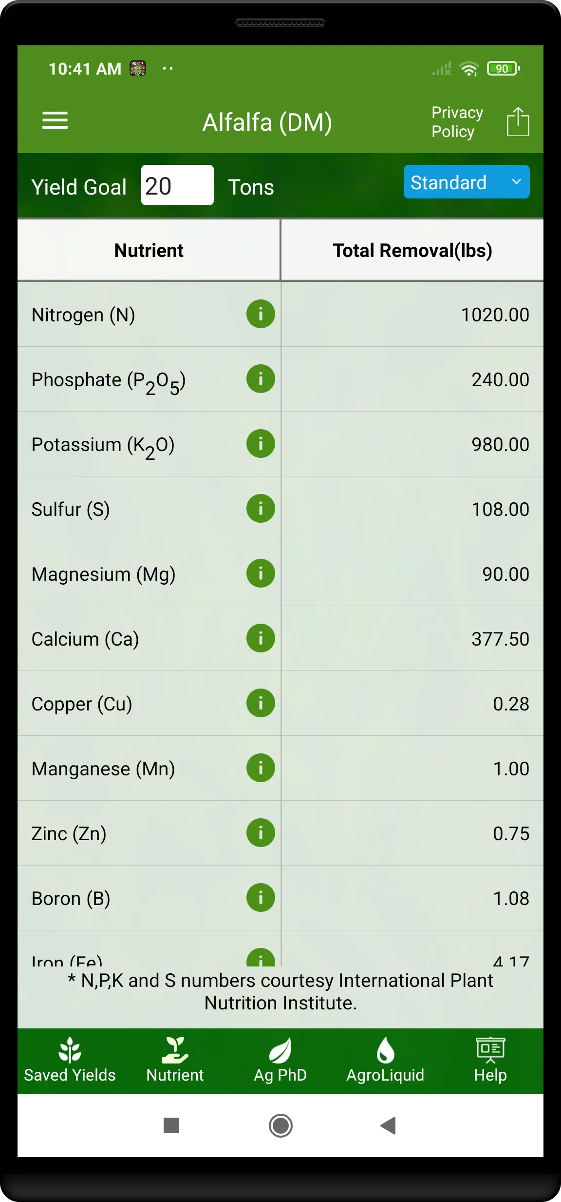 Fertilizer Removal By Crop | Indus Appstore | Screenshot