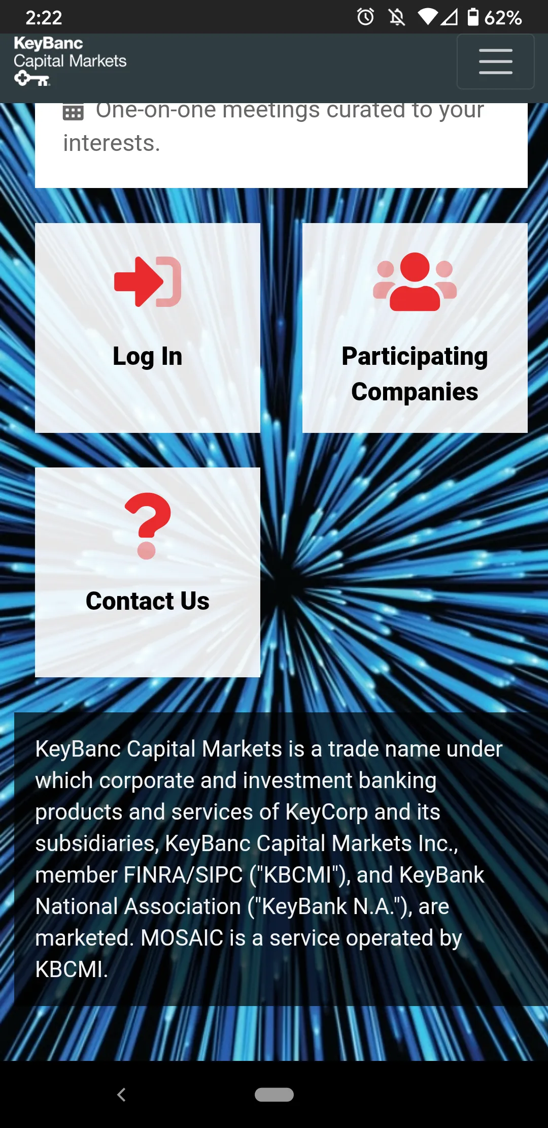 KeyBanc Capital Markets Events | Indus Appstore | Screenshot