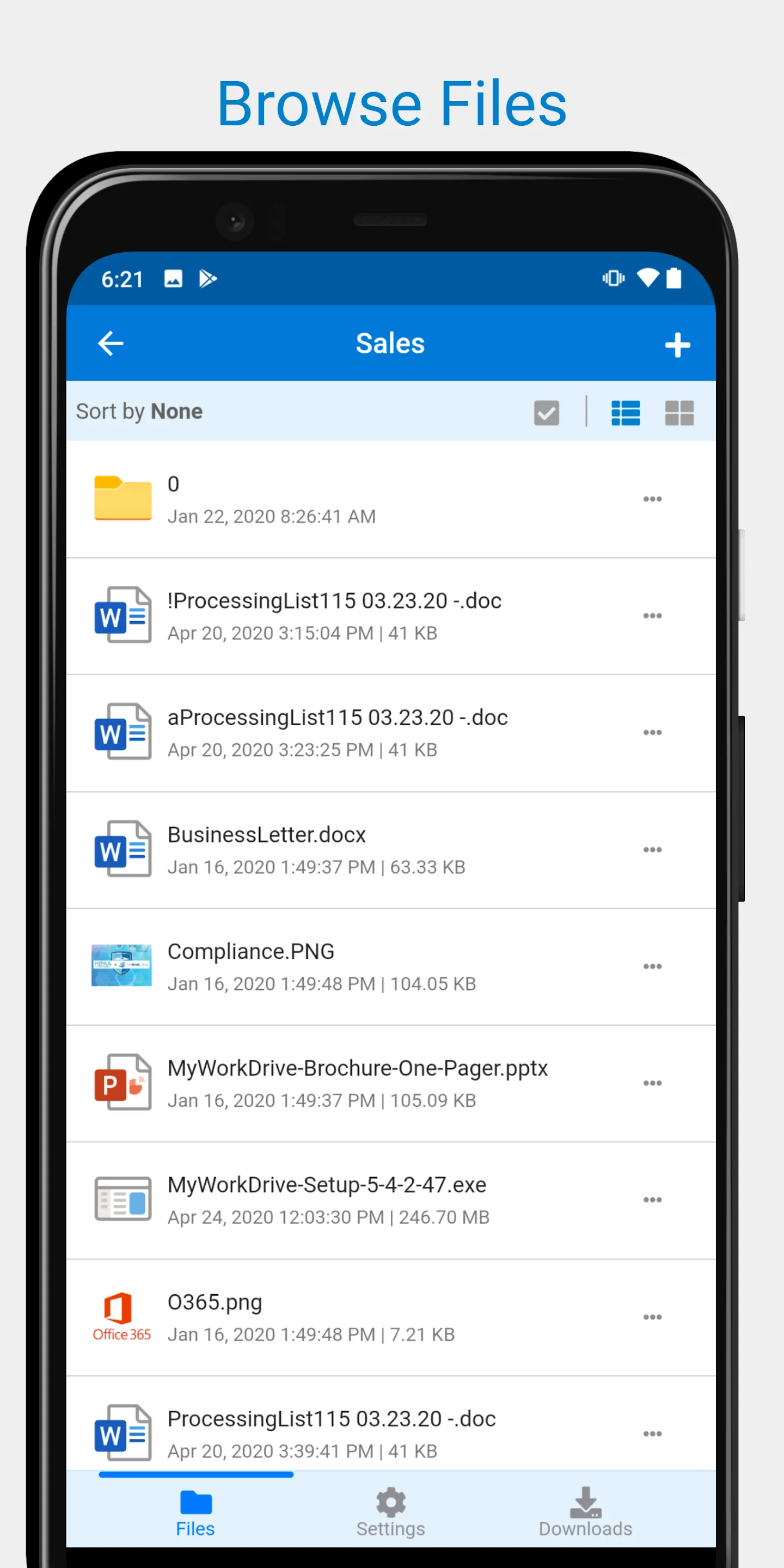 MyWorkDrive File Access | Indus Appstore | Screenshot