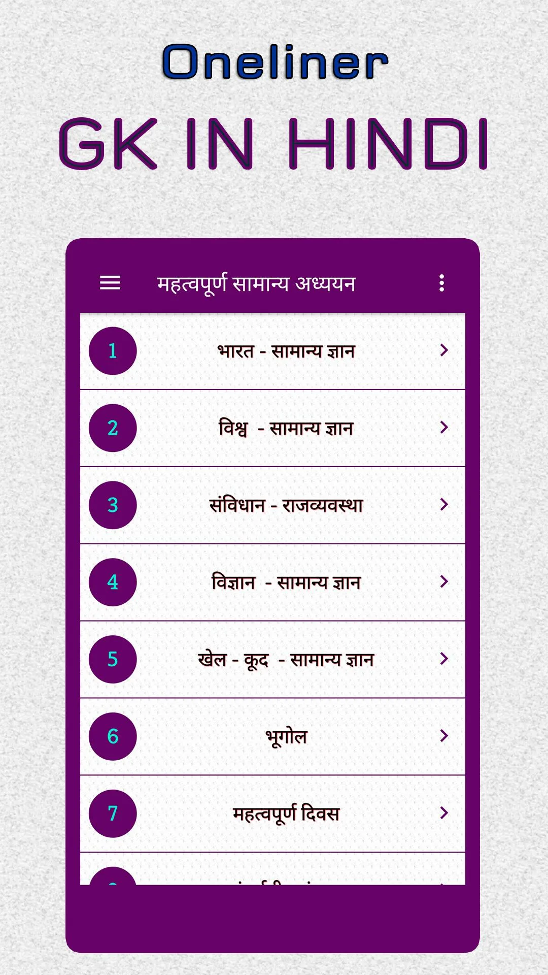 30000 + GK In Hindi offline | Indus Appstore | Screenshot