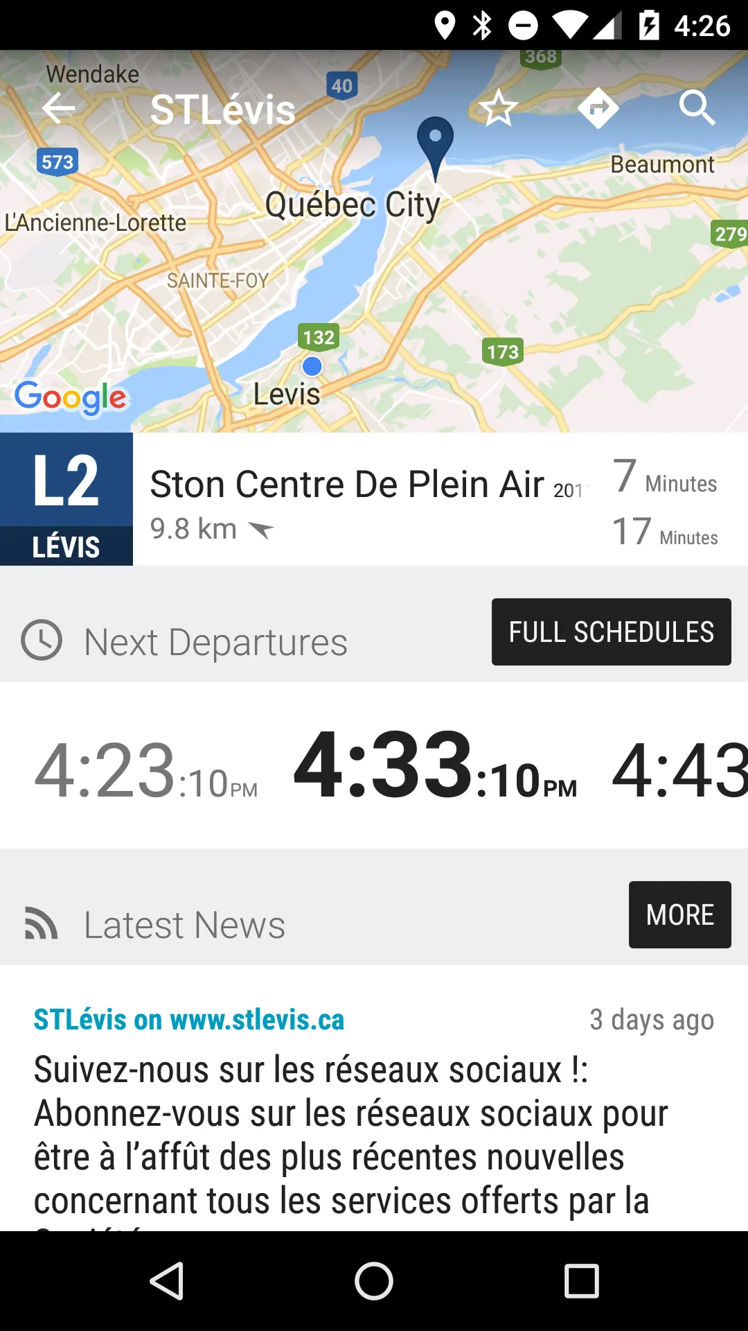 Lévis STL Bus - MonTransit | Indus Appstore | Screenshot