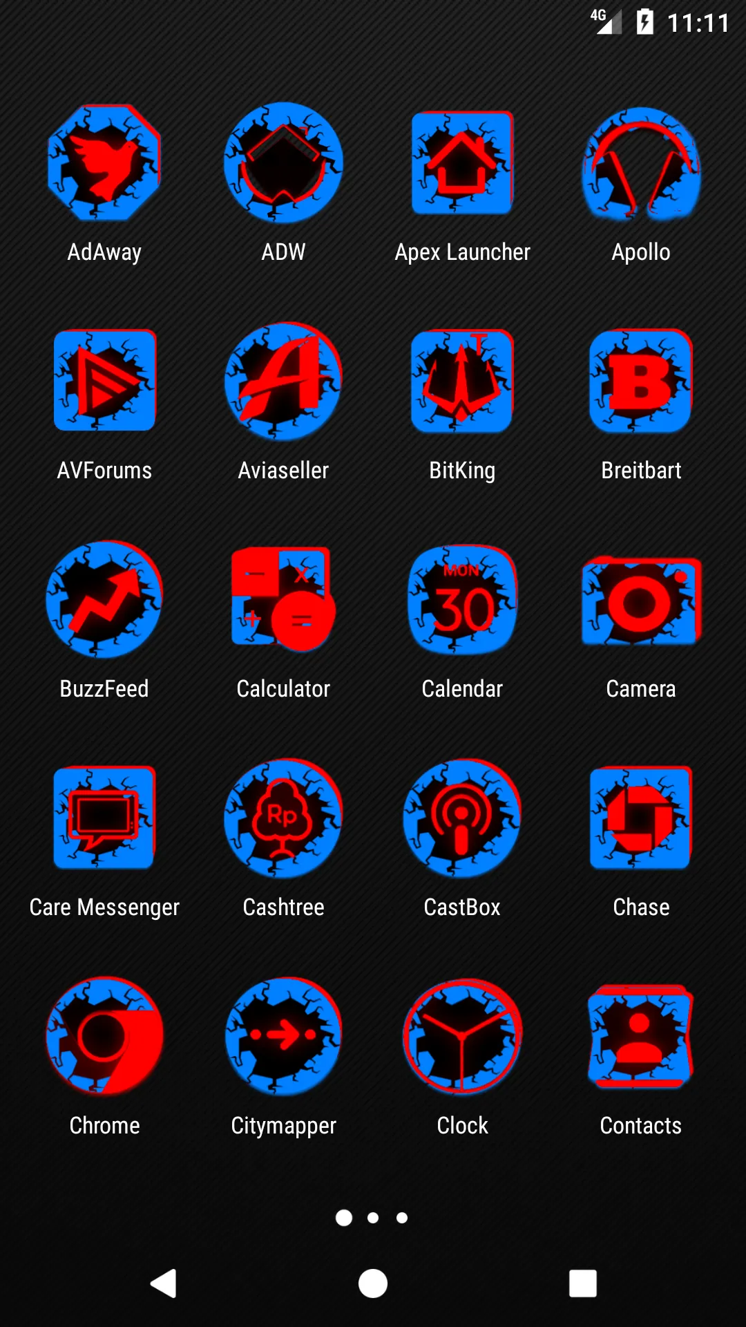 Cracked Red and Blue Icon Pack | Indus Appstore | Screenshot