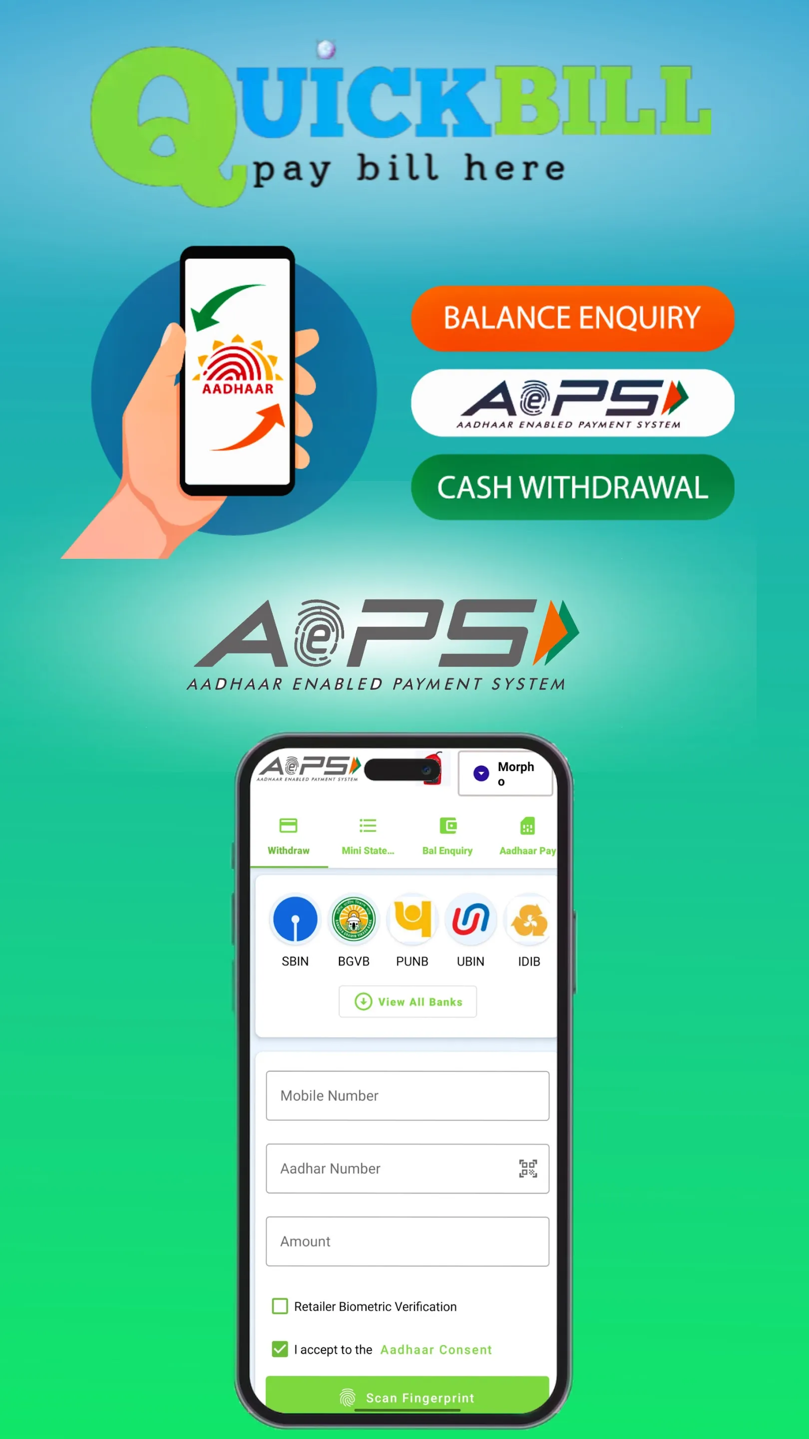 Quickbill: AEPS, Recharge, DTH | Indus Appstore | Screenshot