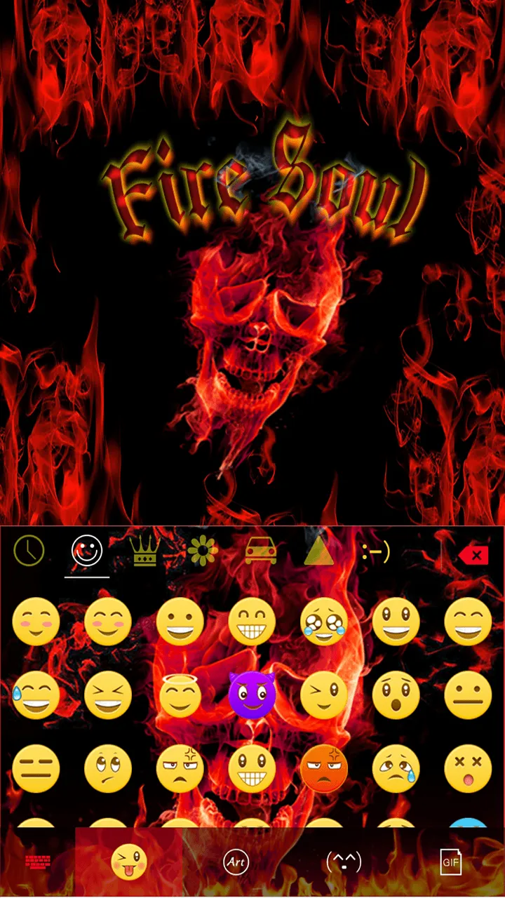 Fire Soul Skull Keyboard Theme | Indus Appstore | Screenshot