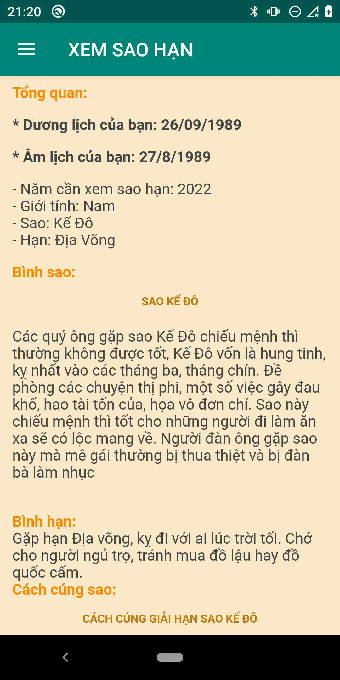 Vận hạn, sao tốt xấu 2024 | Indus Appstore | Screenshot