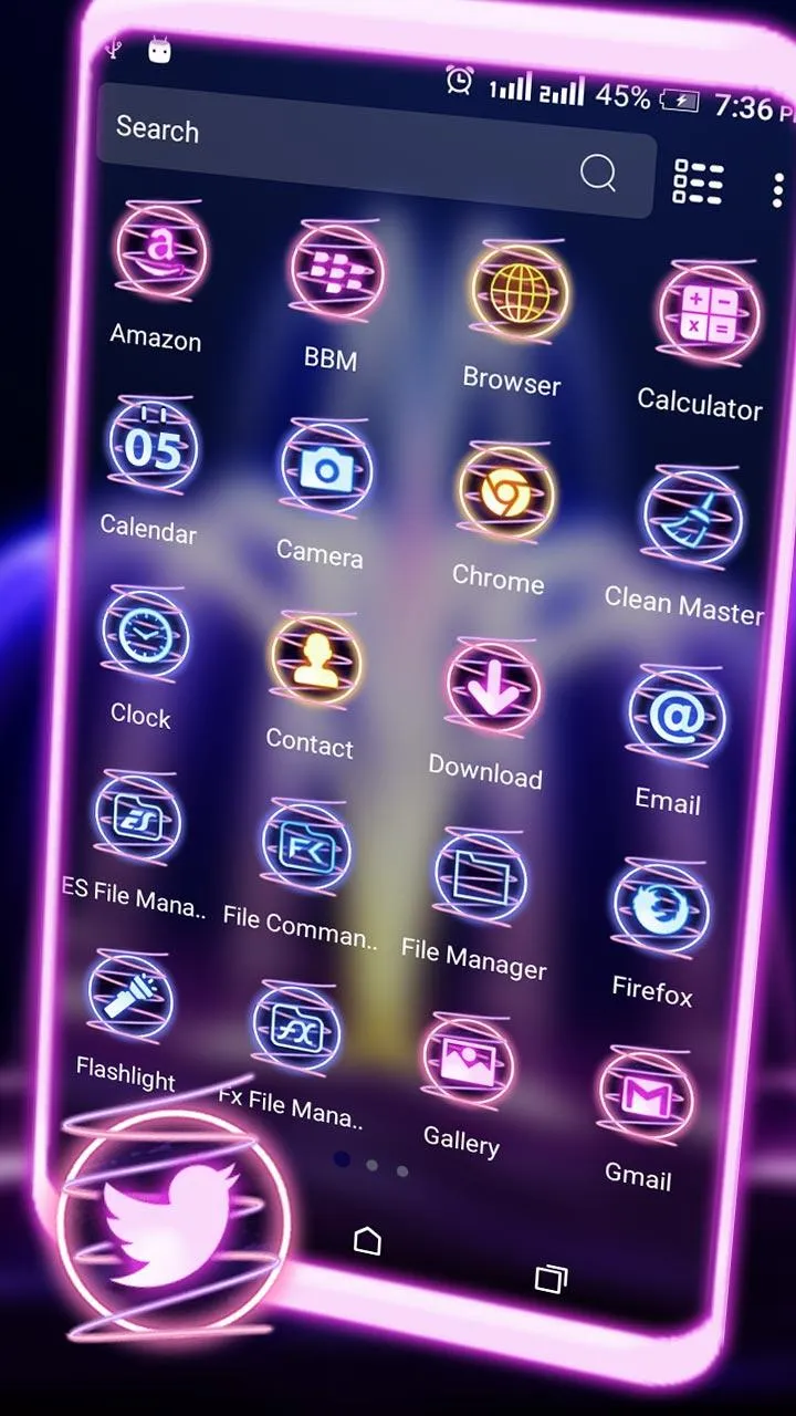 Neon Fountain Light Theme | Indus Appstore | Screenshot