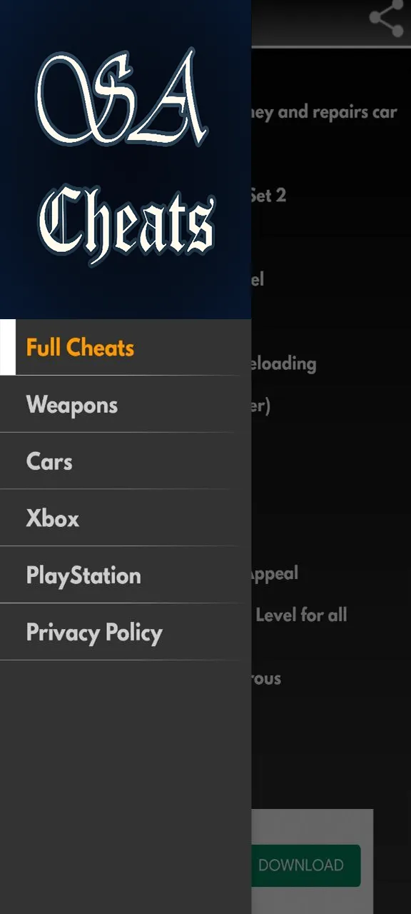 SA cheat codes | Indus Appstore | Screenshot