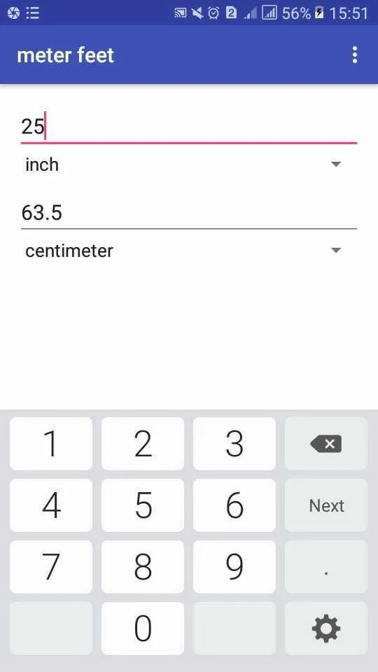 meters to feet to inches dista | Indus Appstore | Screenshot