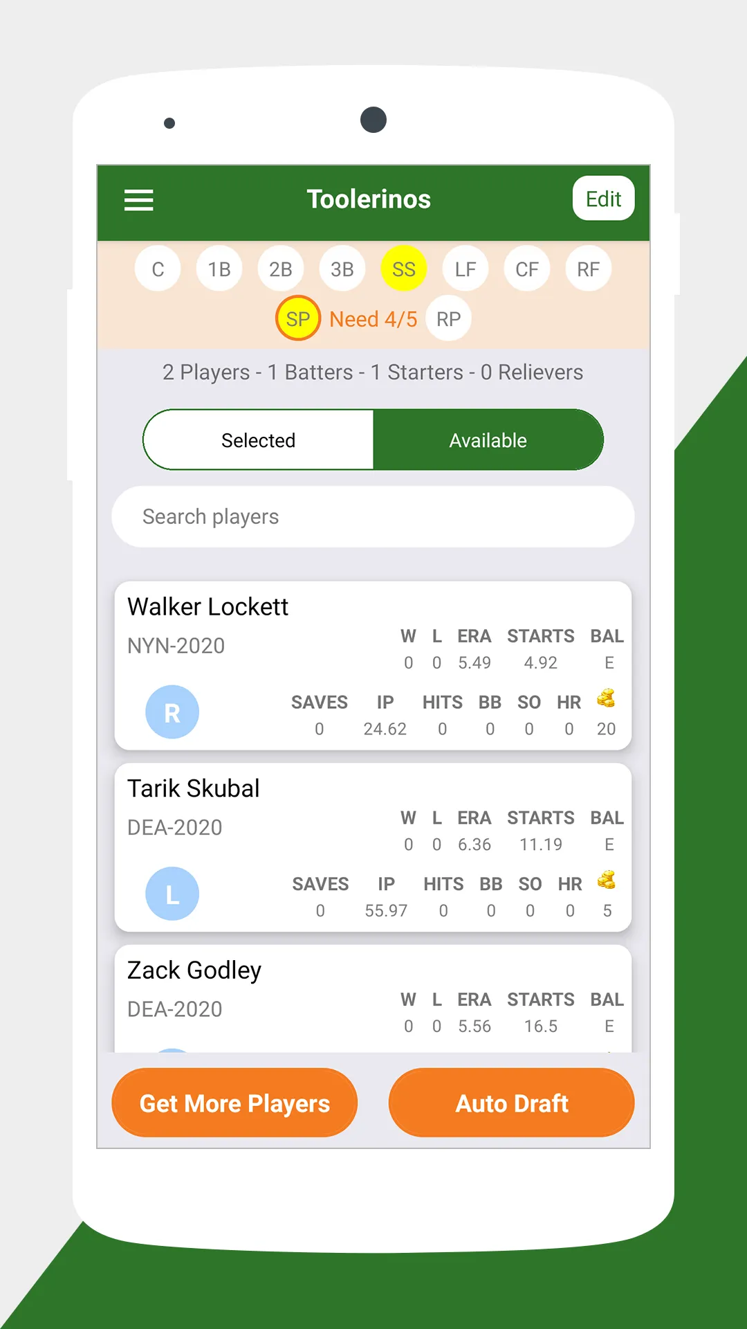 Baseball Draft 2 Teams | Indus Appstore | Screenshot