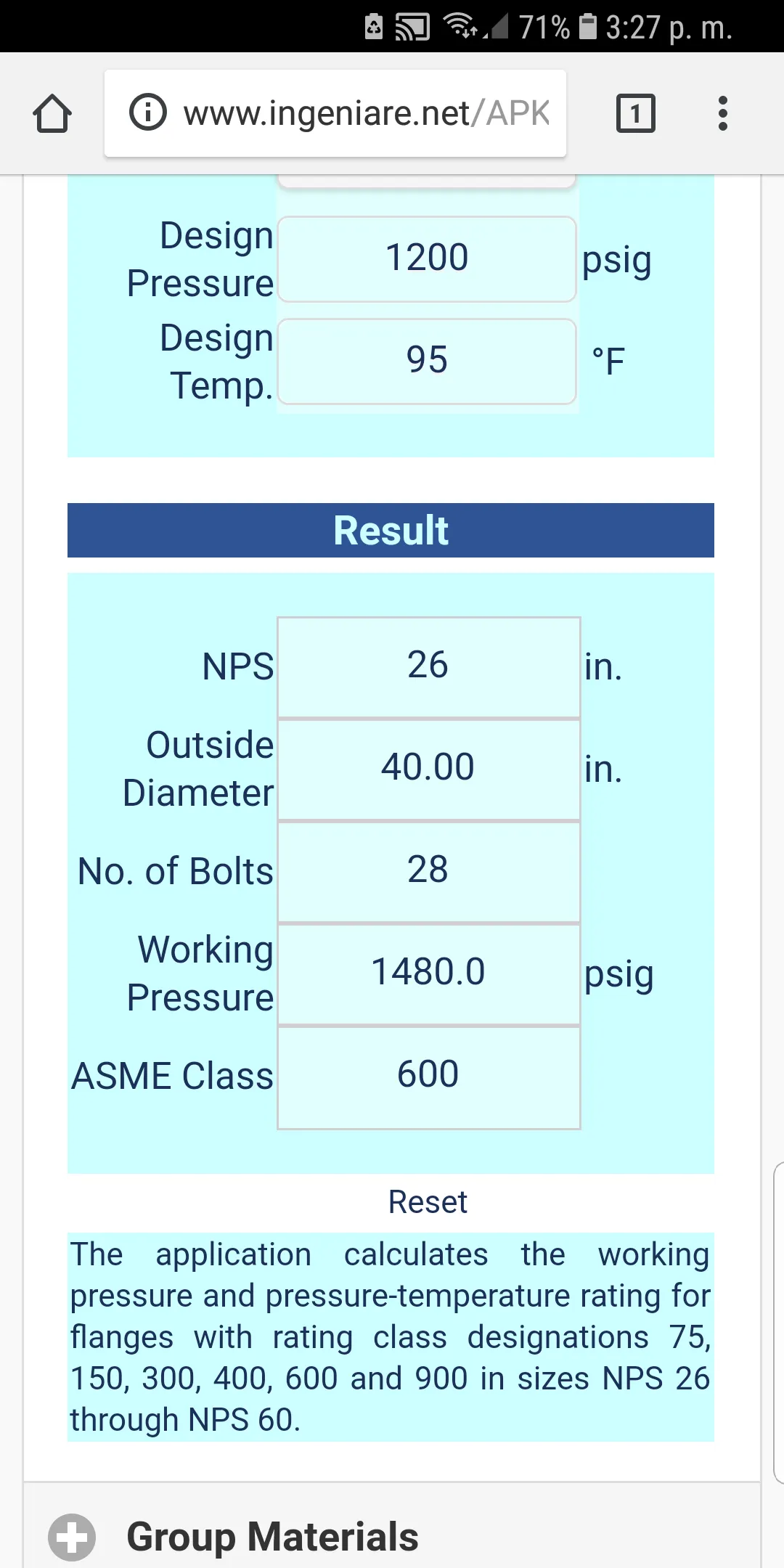 ASME B16.47 Group 1.1 to 1.18  | Indus Appstore | Screenshot