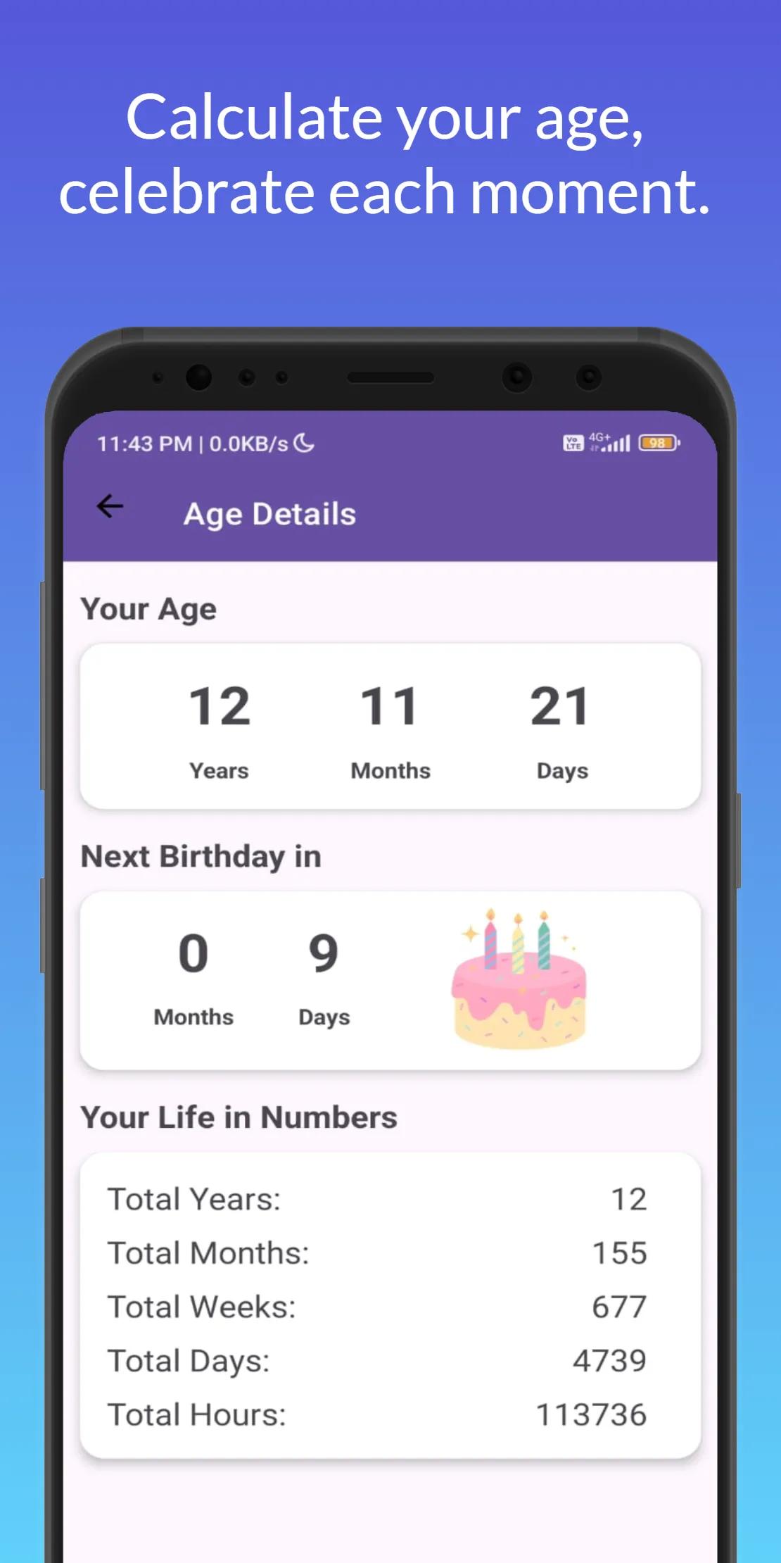 Age Calculator | Indus Appstore | Screenshot