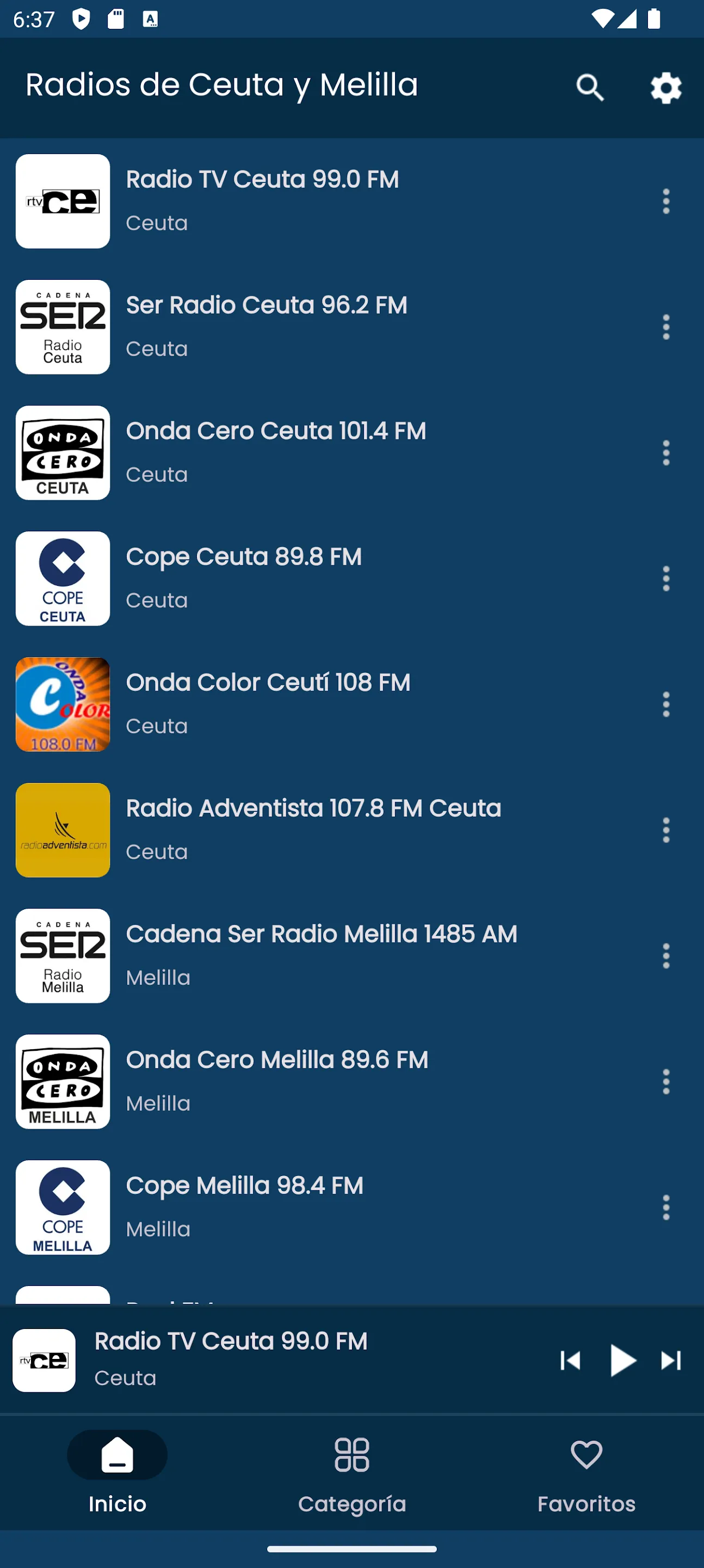 Radios from Ceuta and Melilla | Indus Appstore | Screenshot