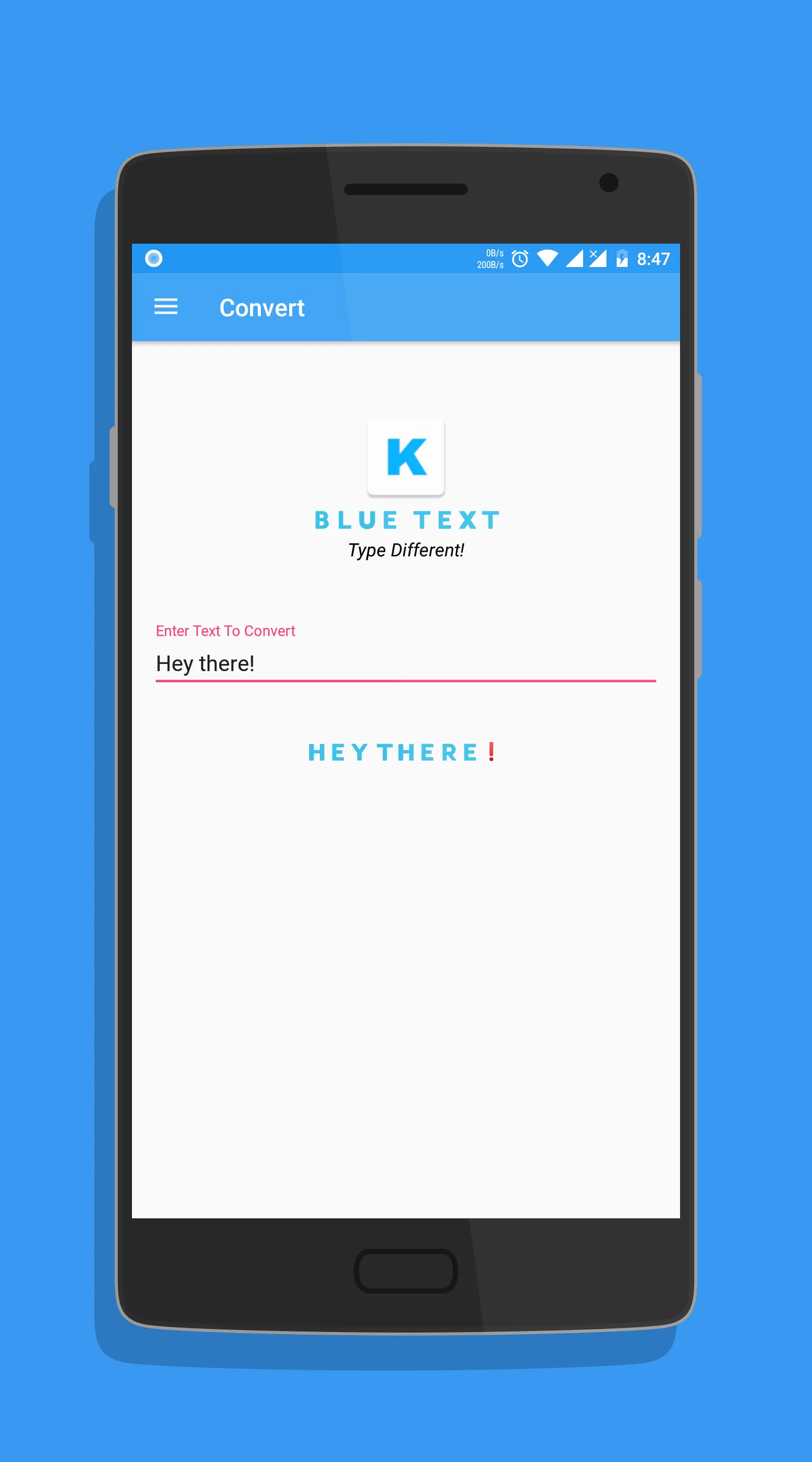 Blue Text - Keyboard + Convert | Indus Appstore | Screenshot