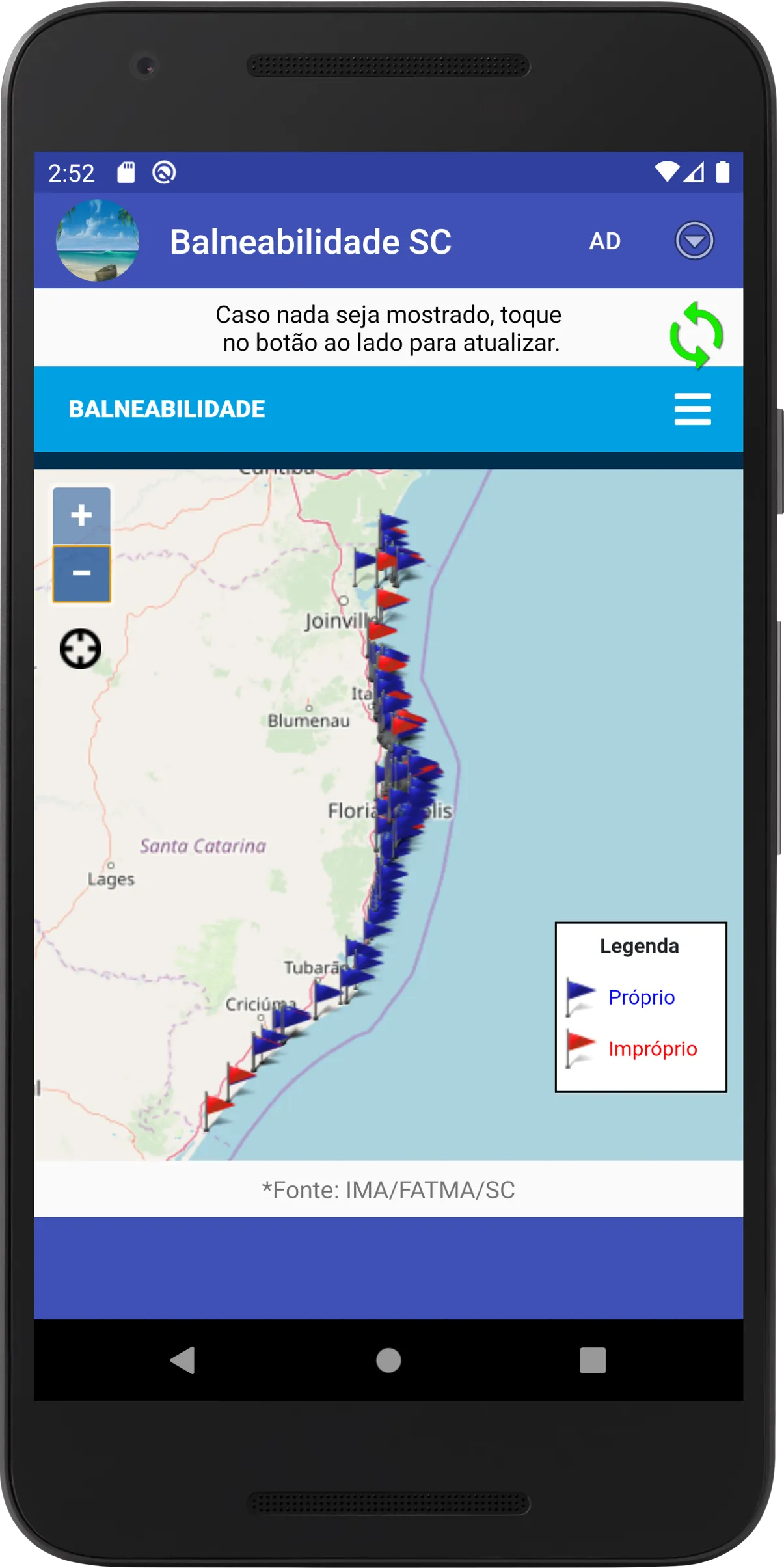 Balneabilidade Praias SC | Indus Appstore | Screenshot