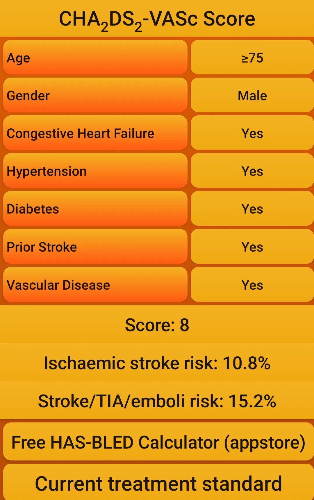 Atrial fibrillation risk calc | Indus Appstore | Screenshot