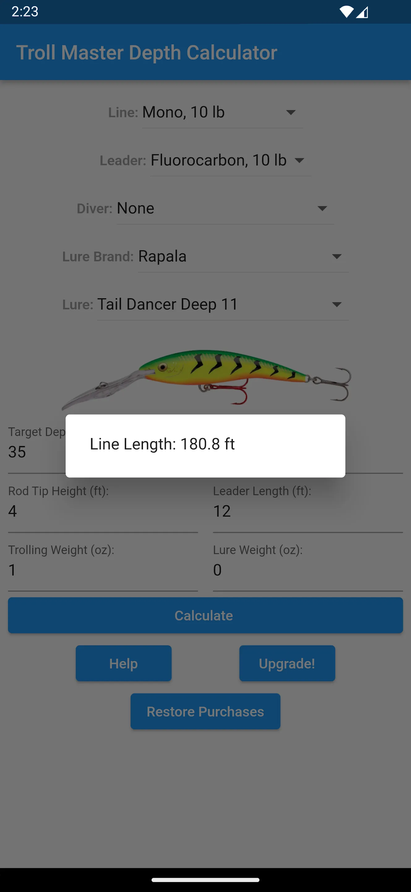 Troll Master Depth Calculator | Indus Appstore | Screenshot