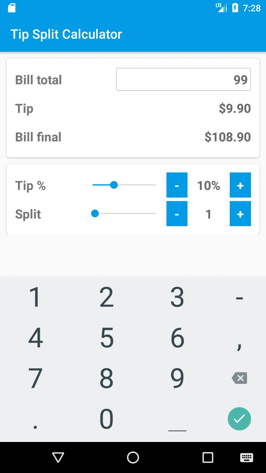 Tip Split Calculator | Indus Appstore | Screenshot