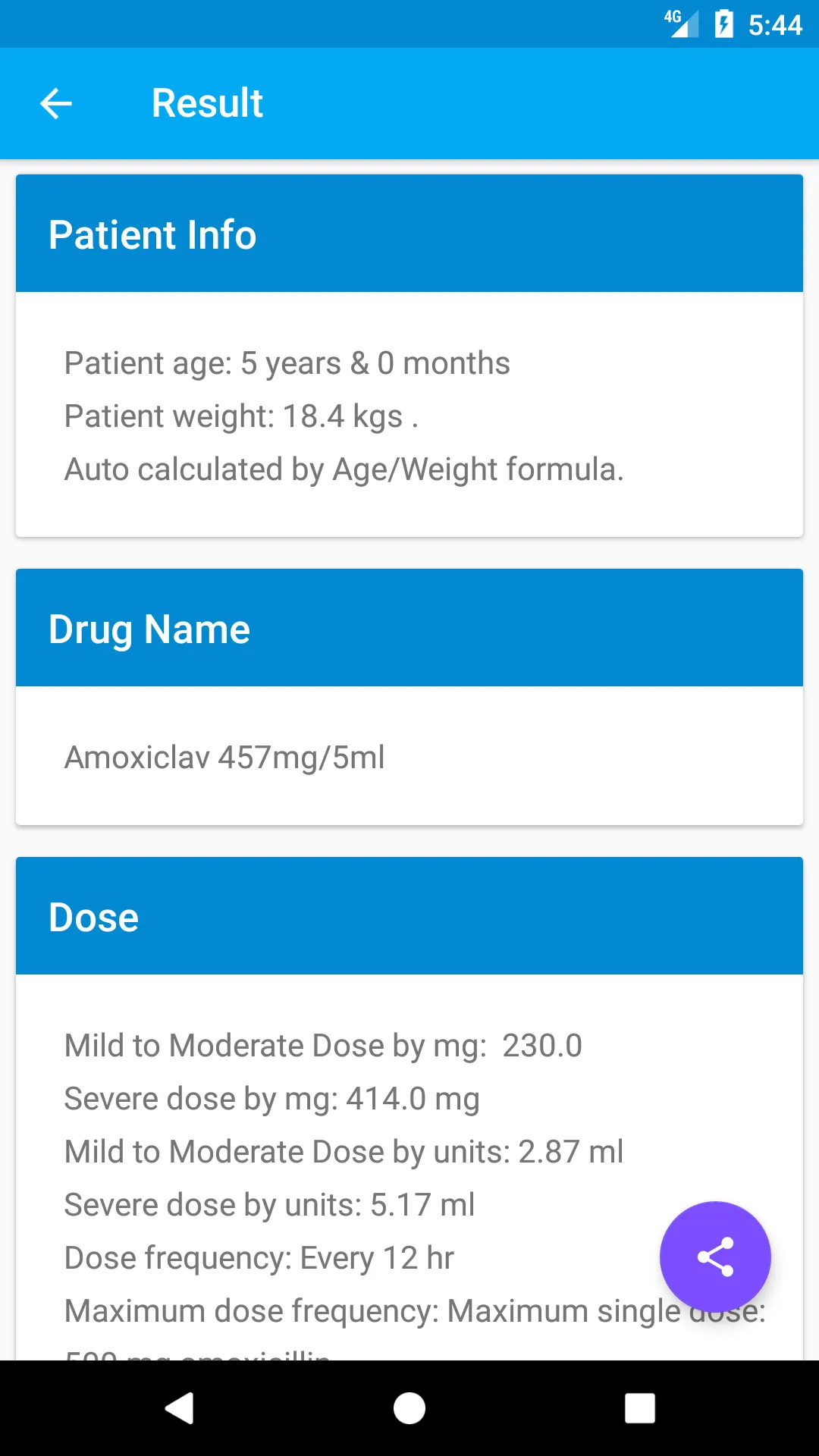 Dose Calculator | Indus Appstore | Screenshot