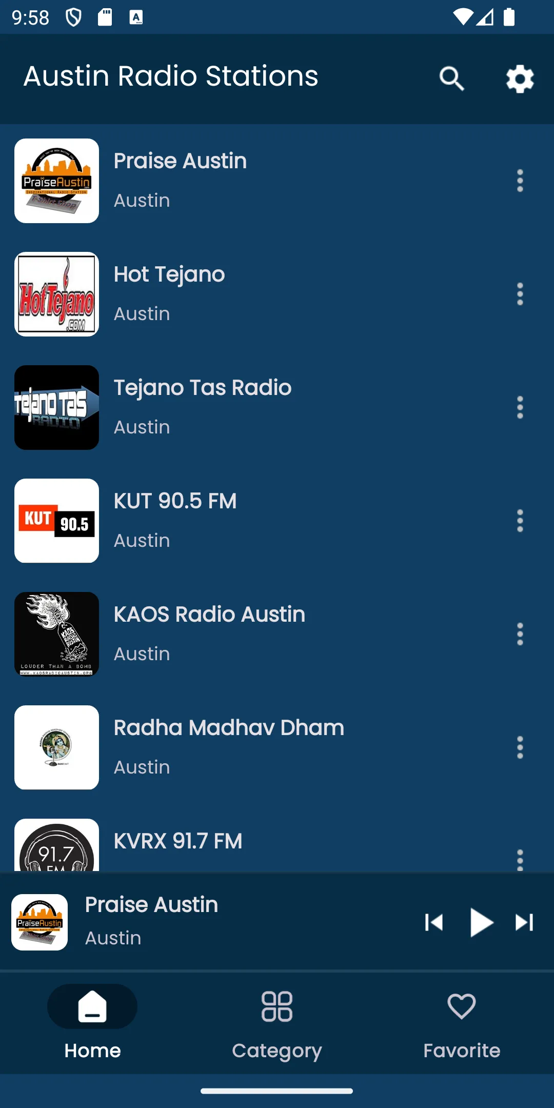 Radios from Austin | Indus Appstore | Screenshot