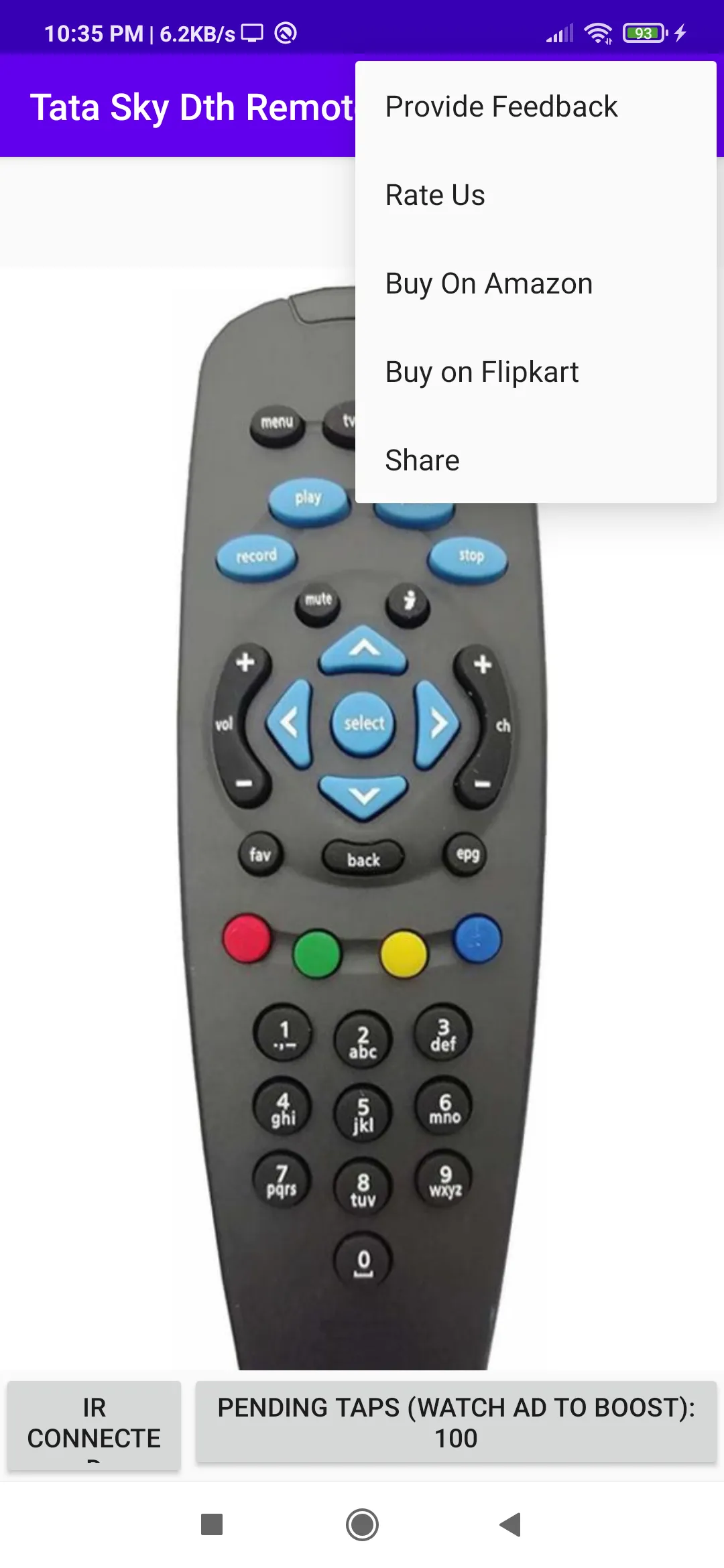 Tata Sky DTH Remote App | Indus Appstore | Screenshot