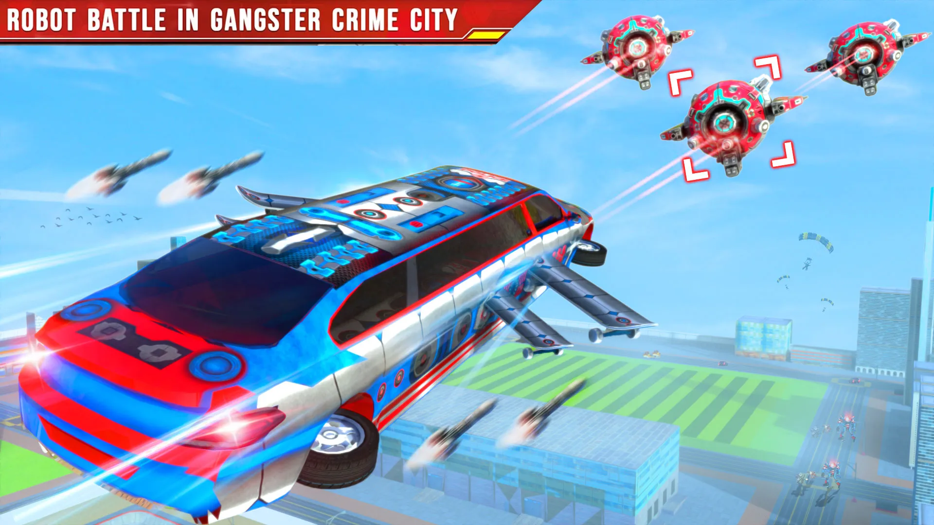 Flying limo car: Police robots | Indus Appstore | Screenshot