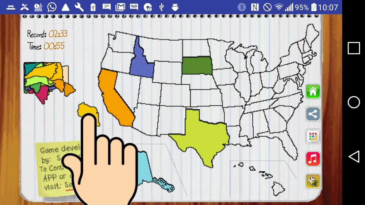 USA MAP 50 States Puzzle Game | Indus Appstore | Screenshot