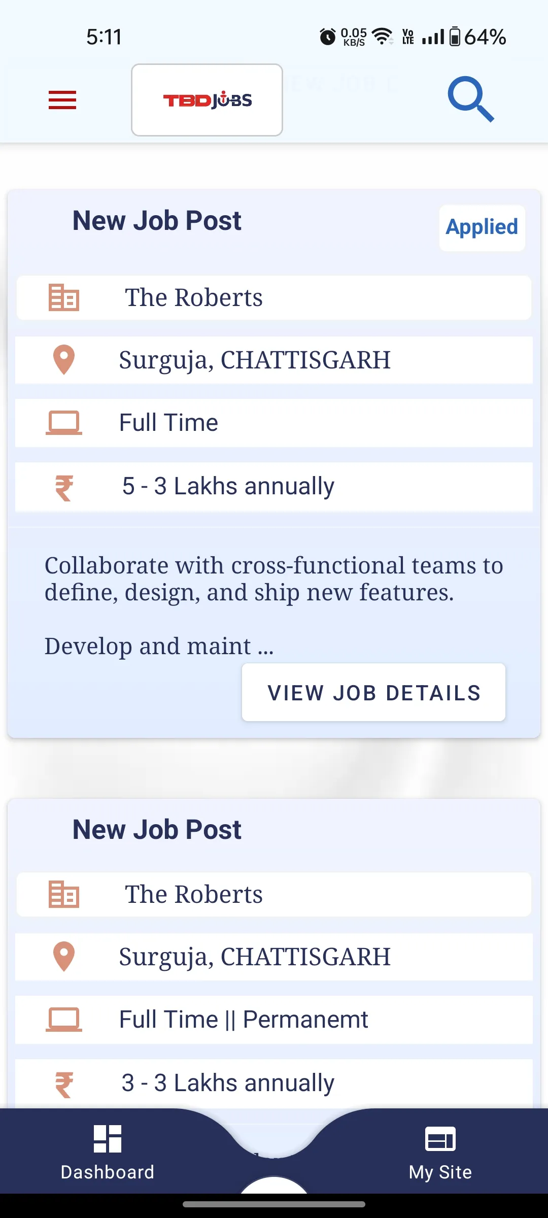 TBD Jobs | Indus Appstore | Screenshot