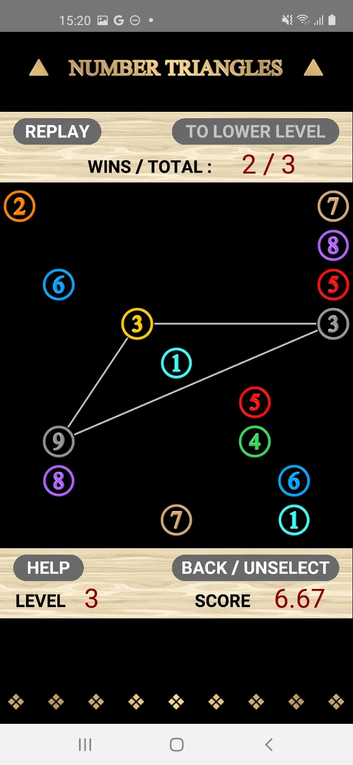 Number Triangle: Make 15 | Indus Appstore | Screenshot